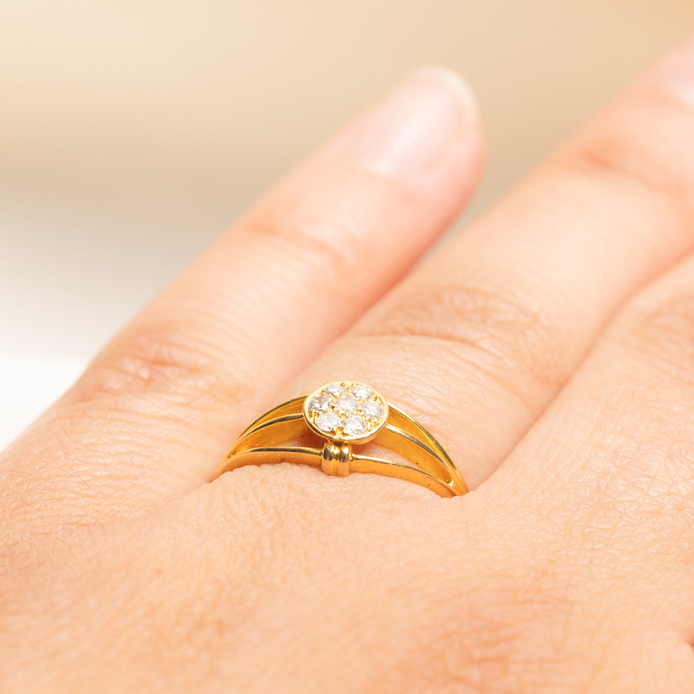 Diamond Round Cluster Open Shank Ring | 0.15ctw | SZ 6.5