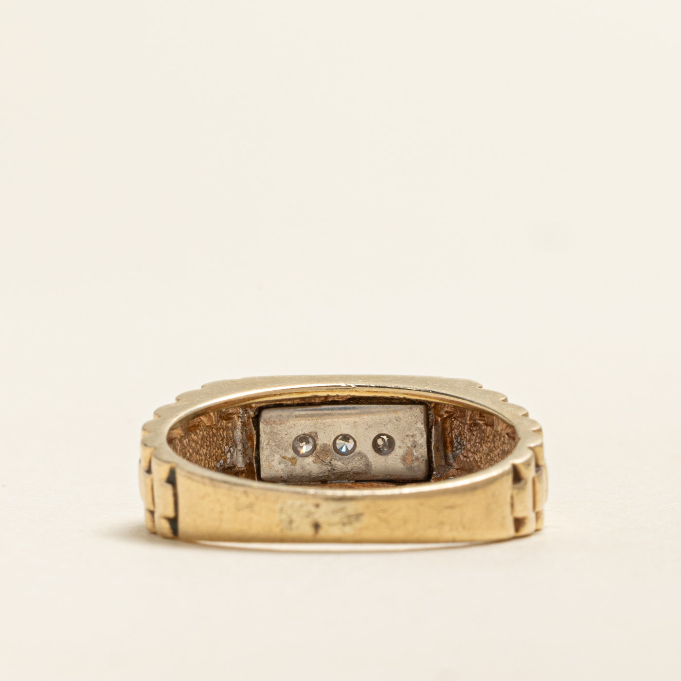 Three Stone Diamond Watch Strap Ring | 0.06ctw | SZ 8.25