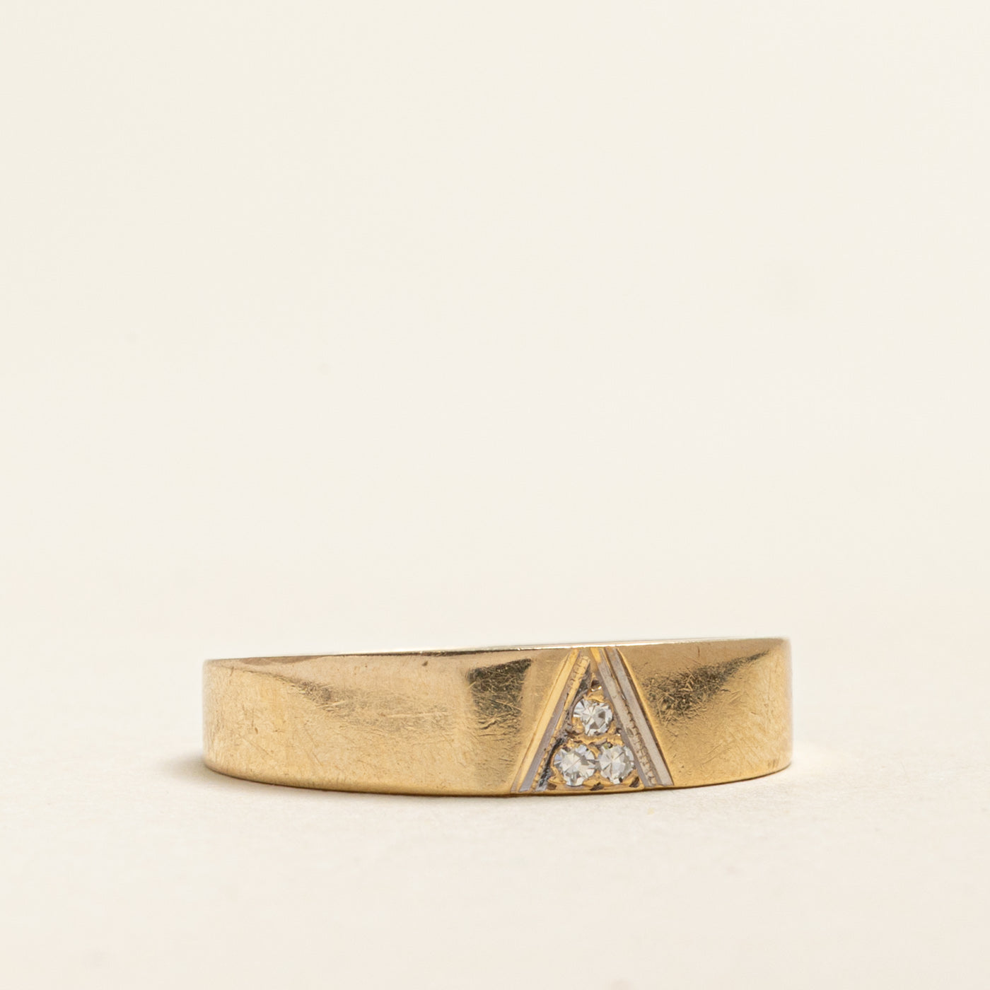 Yellow Gold Diamond Triangle Band | 0.04ctw | 5.25mm | SZ 7