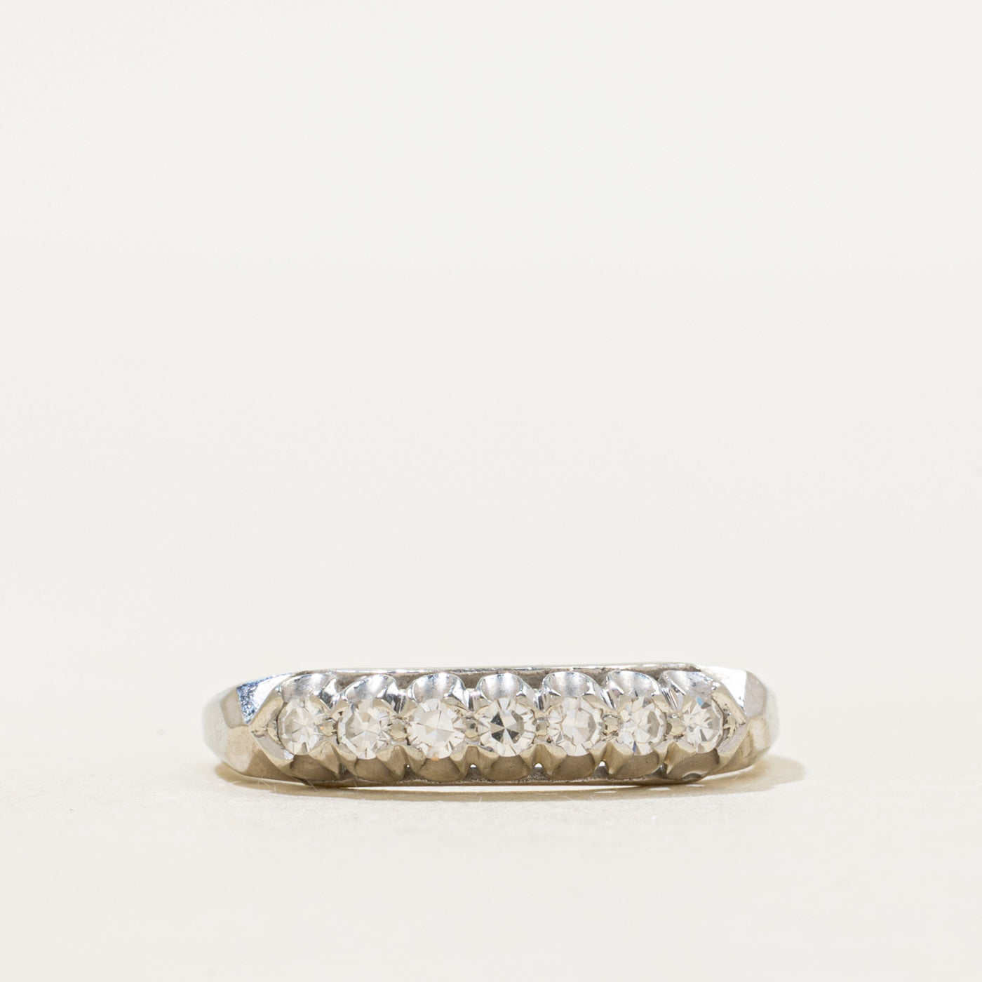 'Birks' 18k Semi Eternity Diamond Band | SZ 6.75