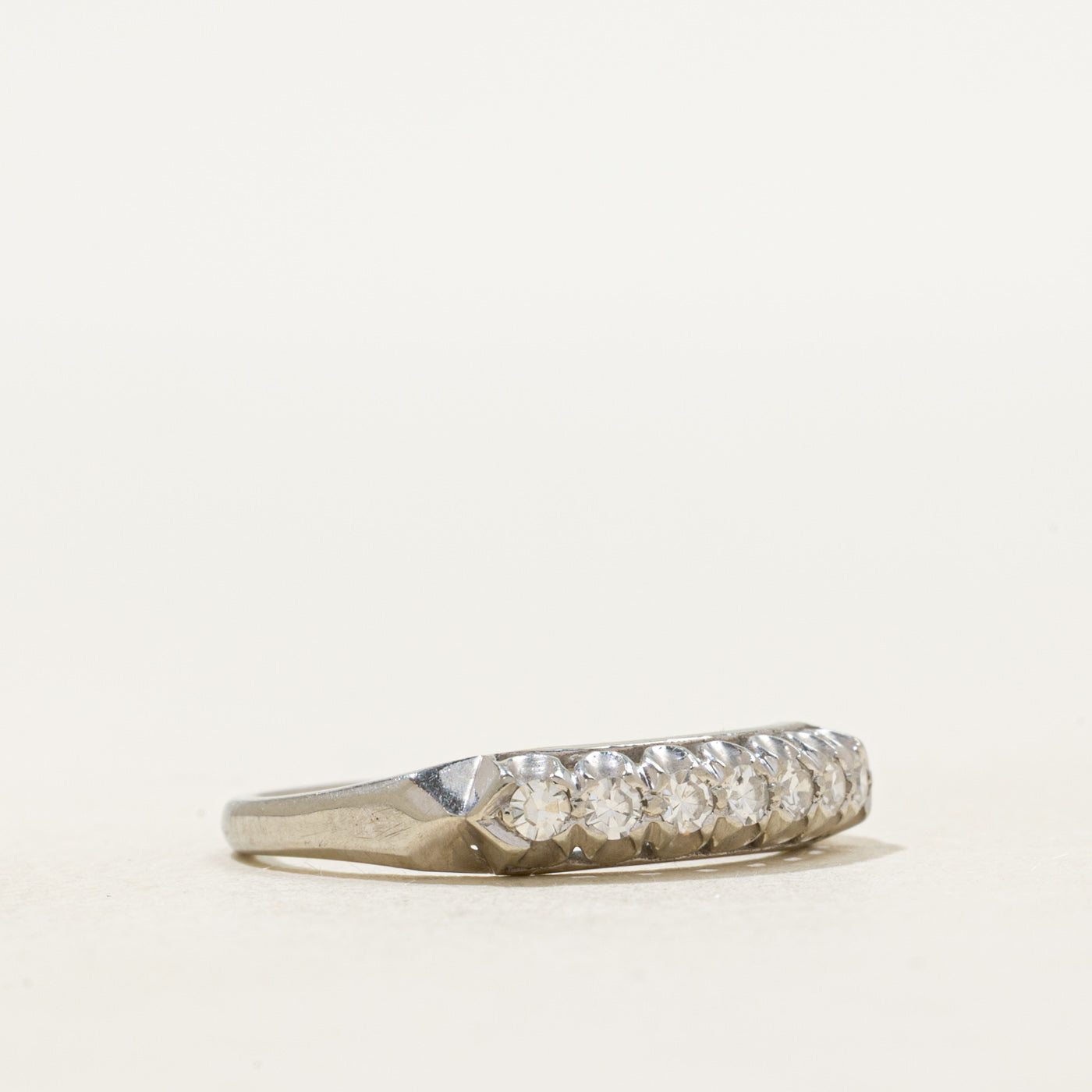 'Birks' 18k Semi Eternity Diamond Band | SZ 6.75