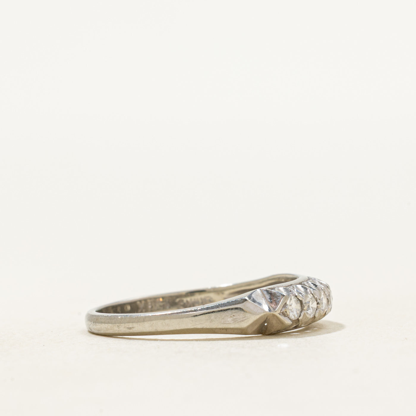 'Birks' 18k Semi Eternity Diamond Band | SZ 6.75