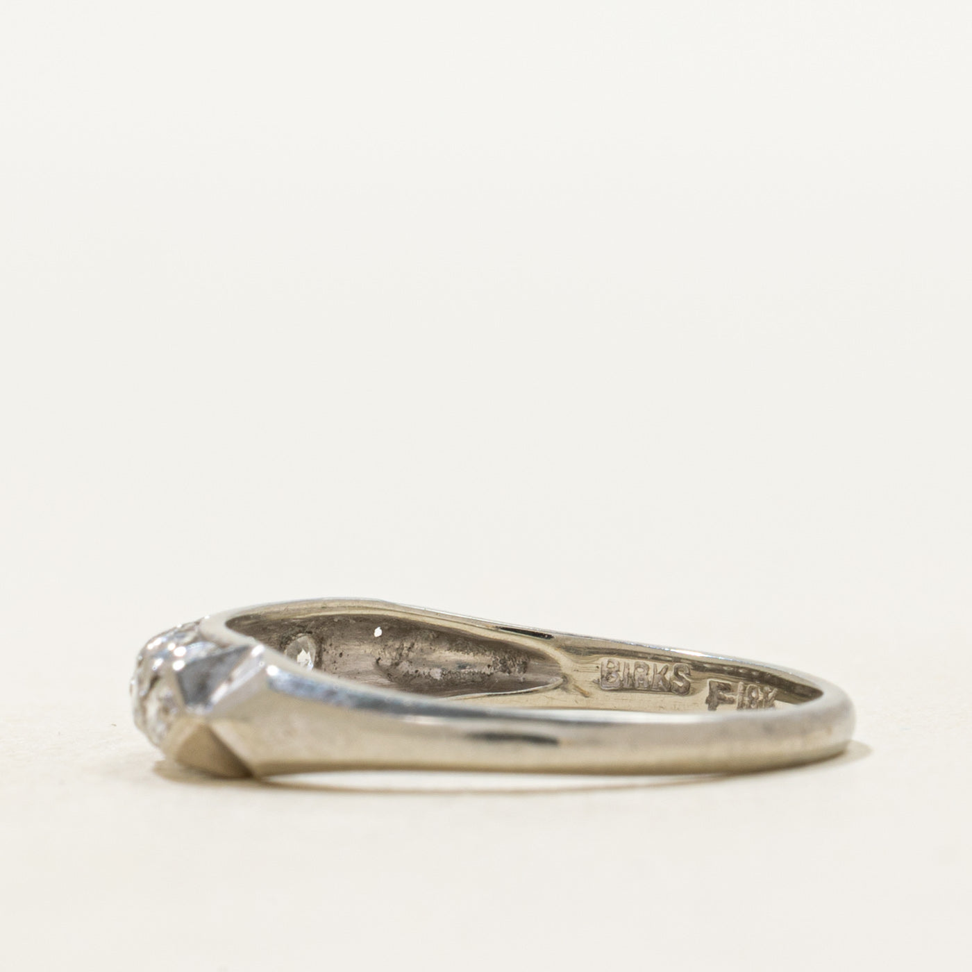 'Birks' 18k Semi Eternity Diamond Band | SZ 6.75