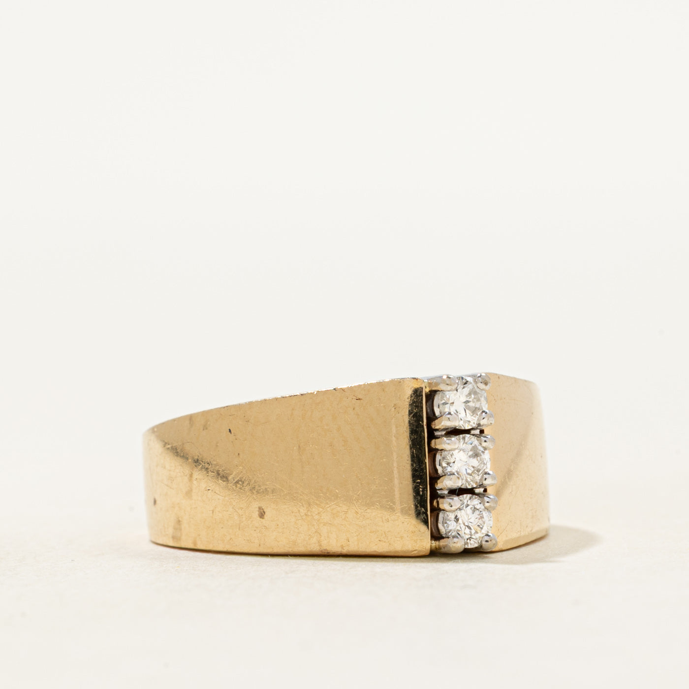 Three Stone Diamond Columnn Ring | SZ 6.5