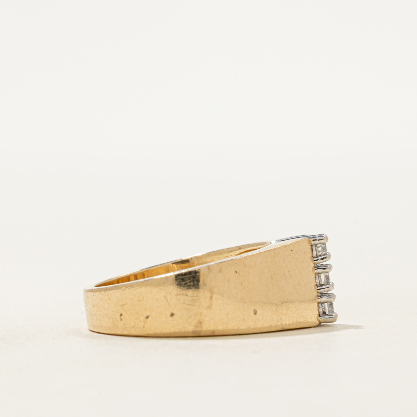 Three Stone Diamond Columnn Ring | SZ 6.5