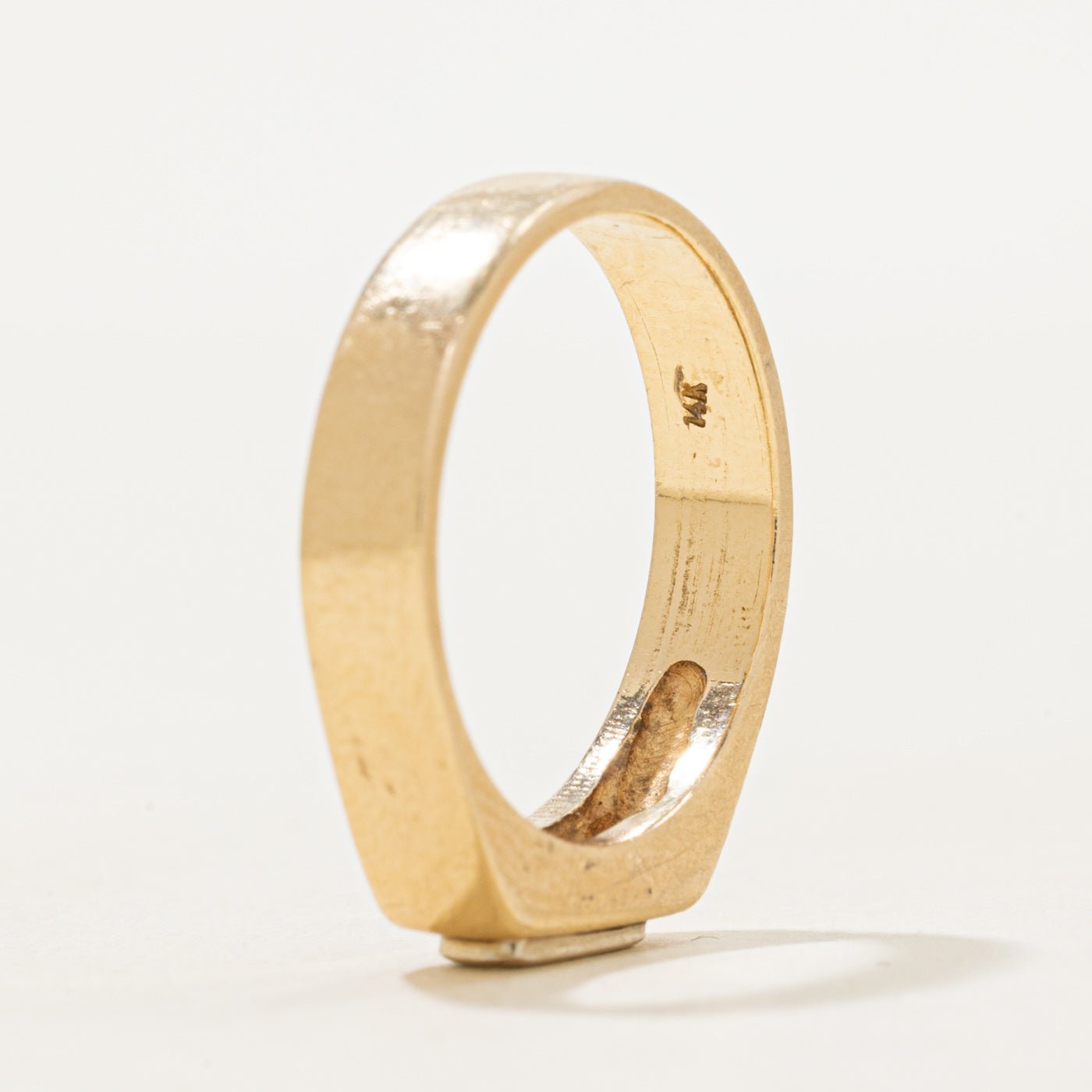 Three Stone Princess Cut Diamond Signet Ring | SZ 6.25