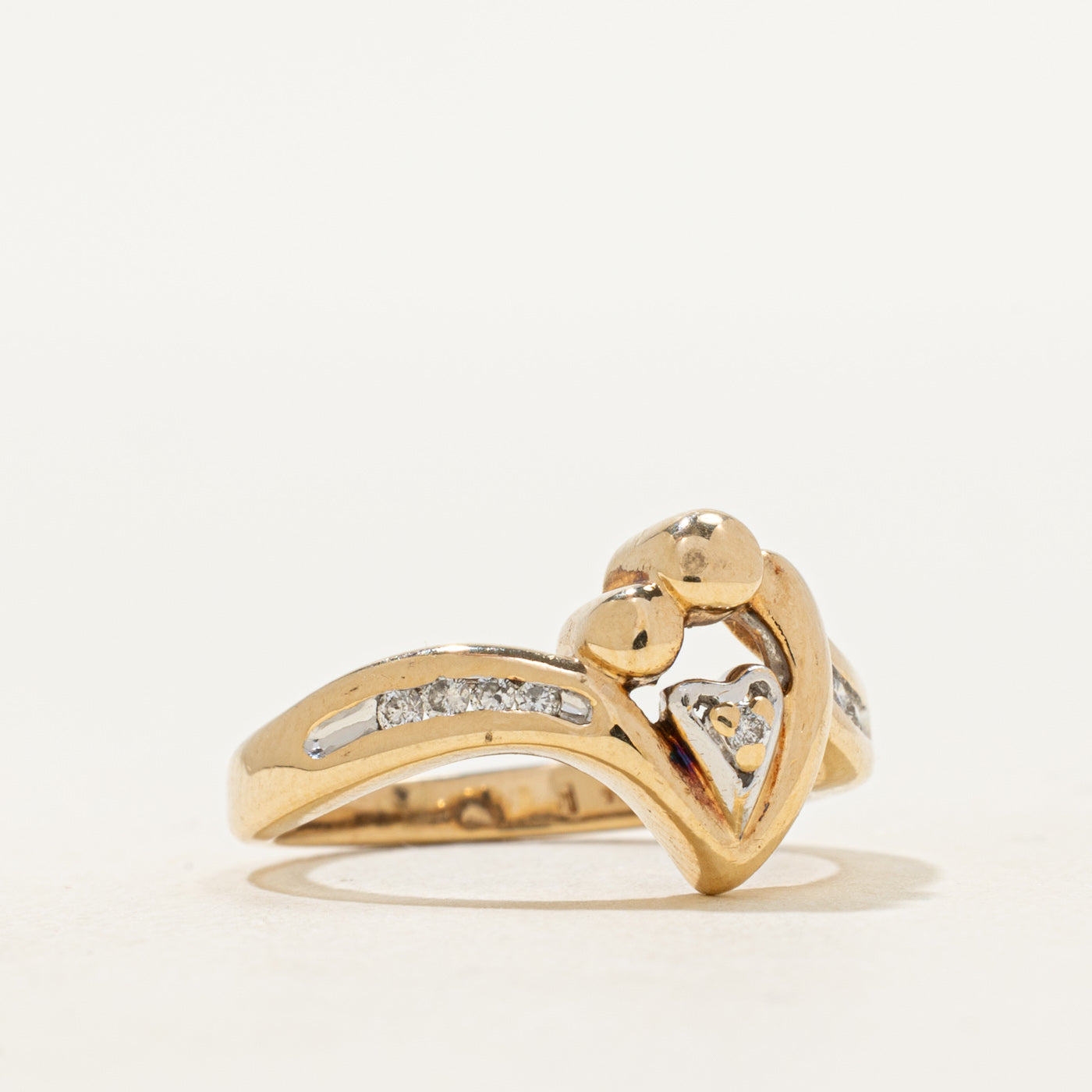 Yellow Gold Diamond Double Figure Ring | SZ 5