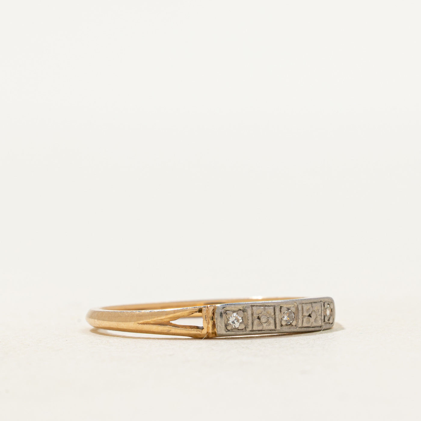 Three Stone Diamond Open Shank Band | SZ 5