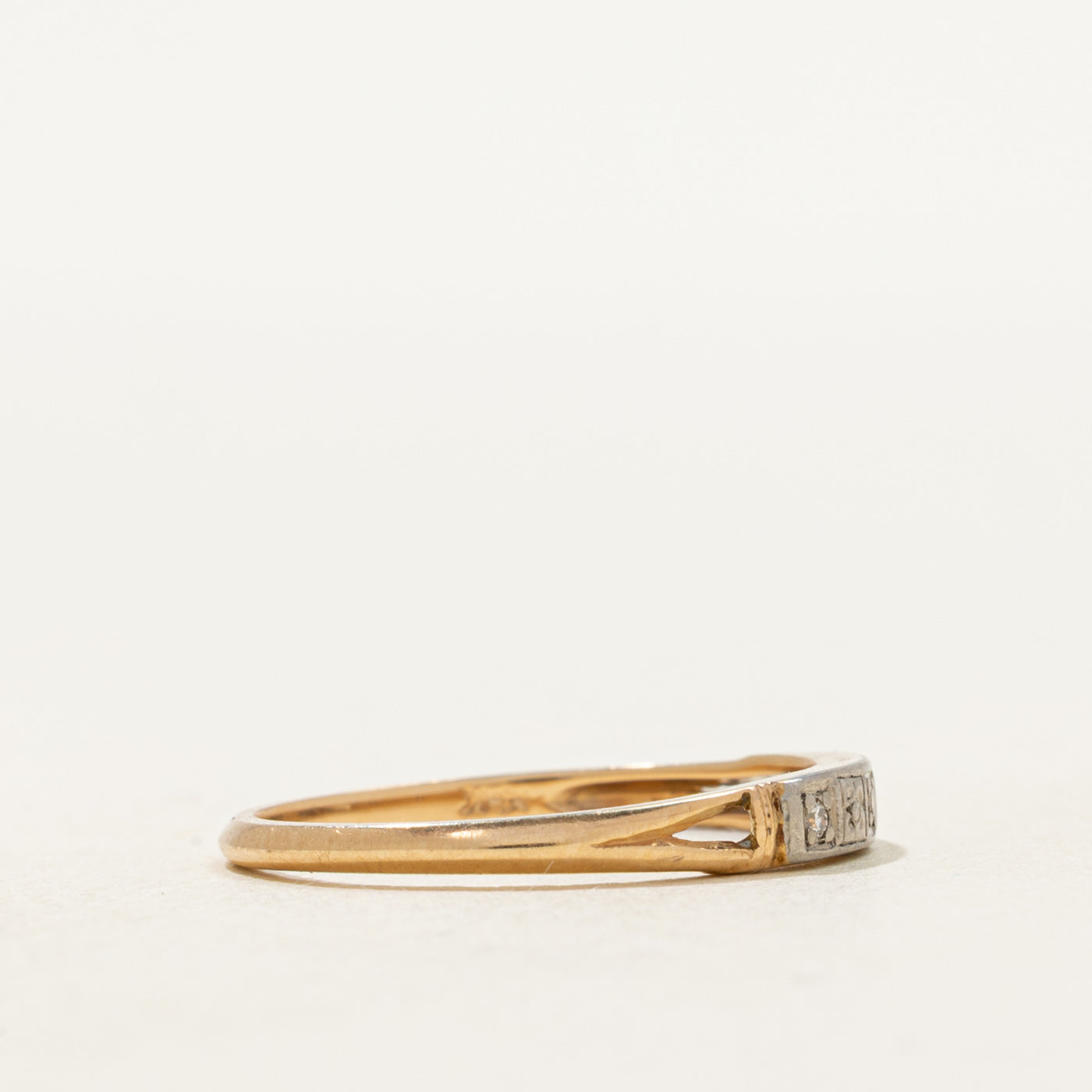 Three Stone Diamond Open Shank Band | SZ 5