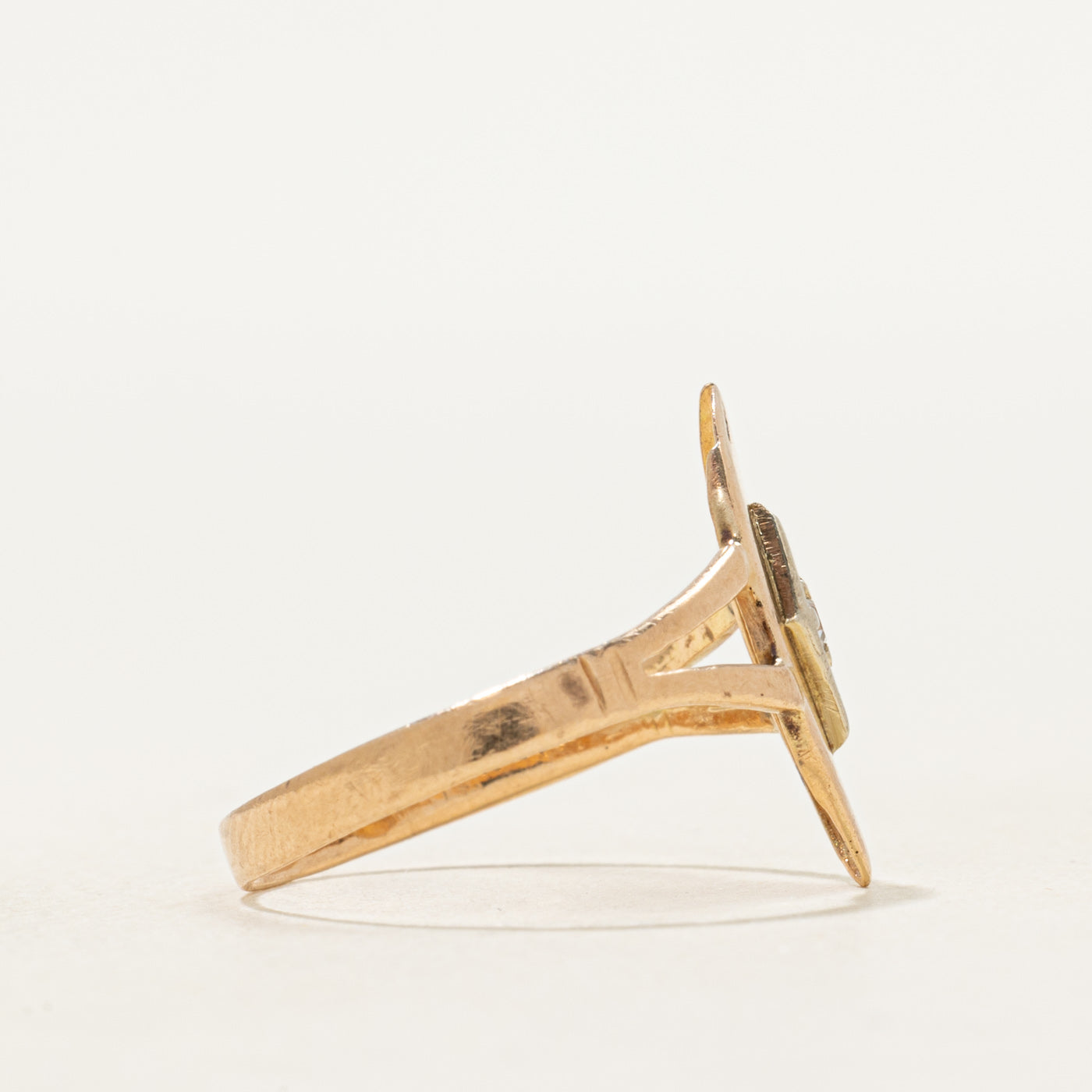 Diamond Open Shank Navette Ring | SZ 6