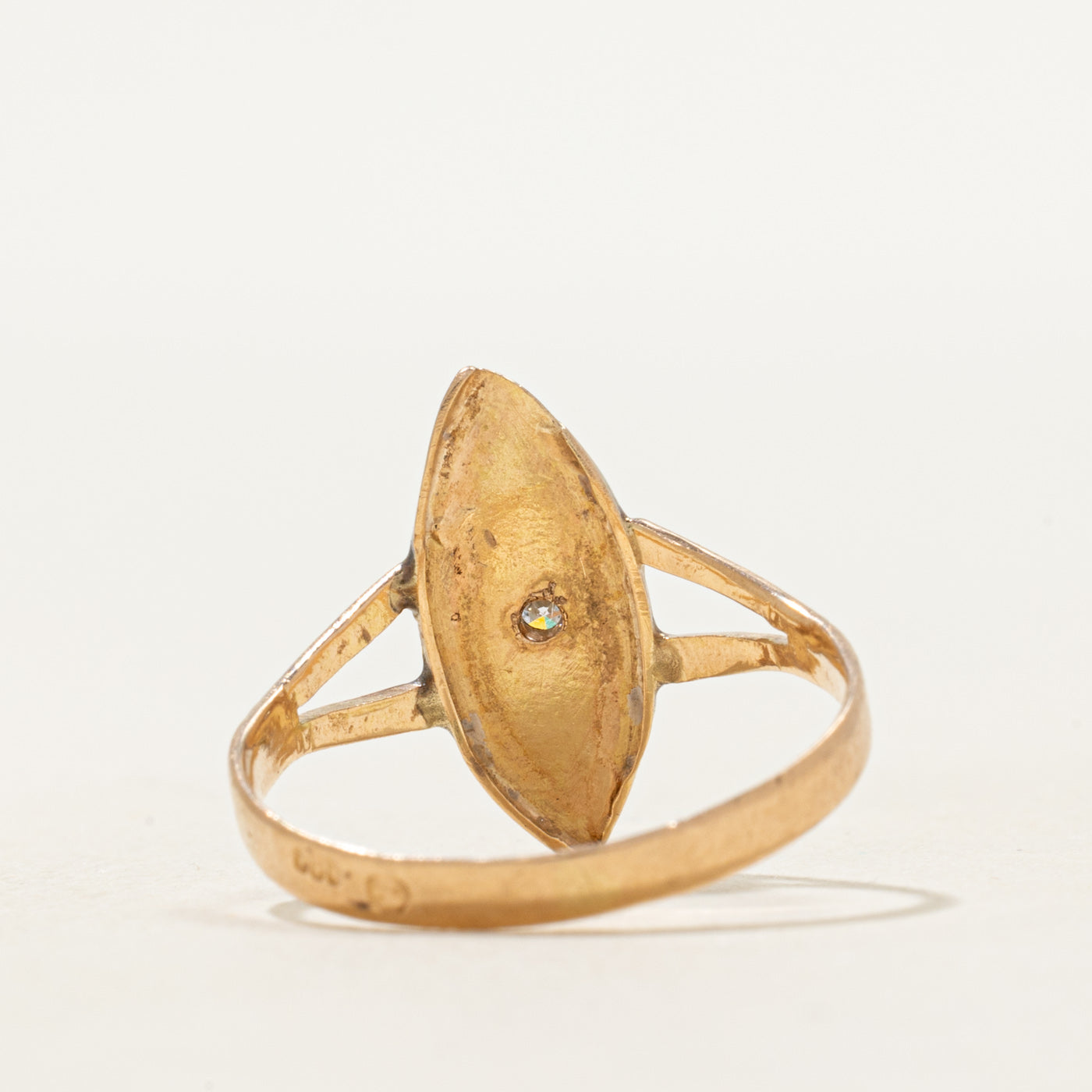 Diamond Open Shank Navette Ring | SZ 6