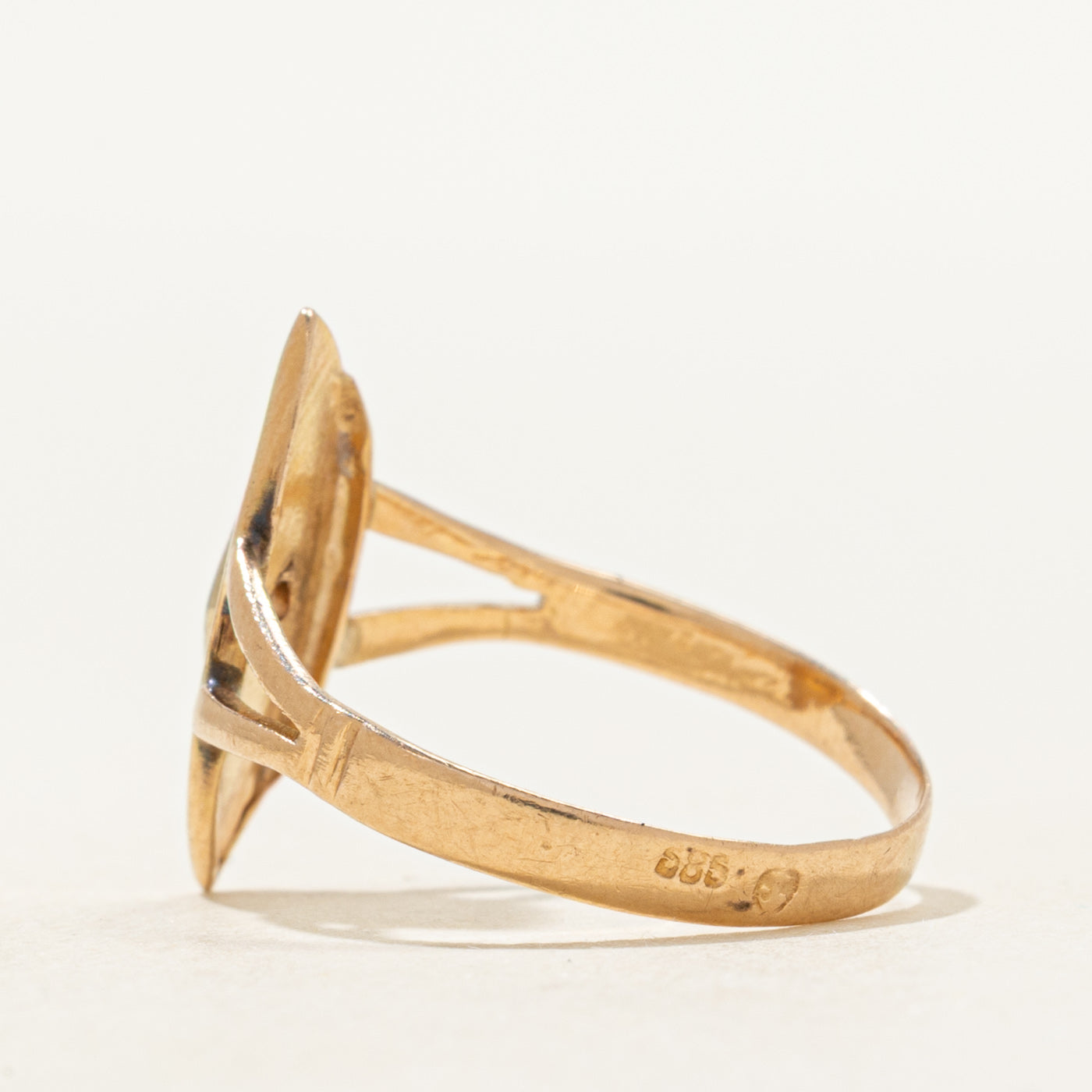 Diamond Open Shank Navette Ring | SZ 6