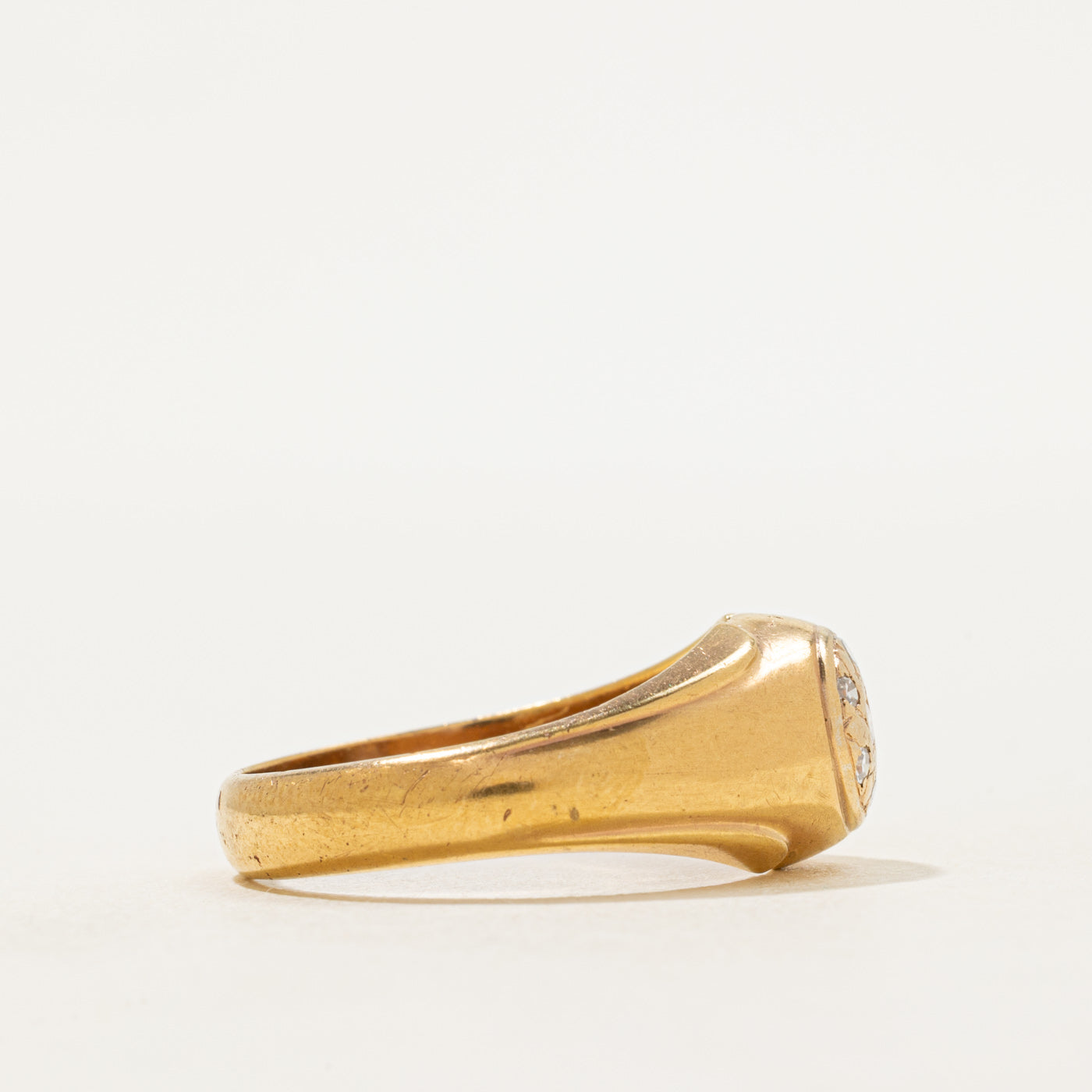 Flush Set Diamond Halo Dome Ring | SZ 10.25