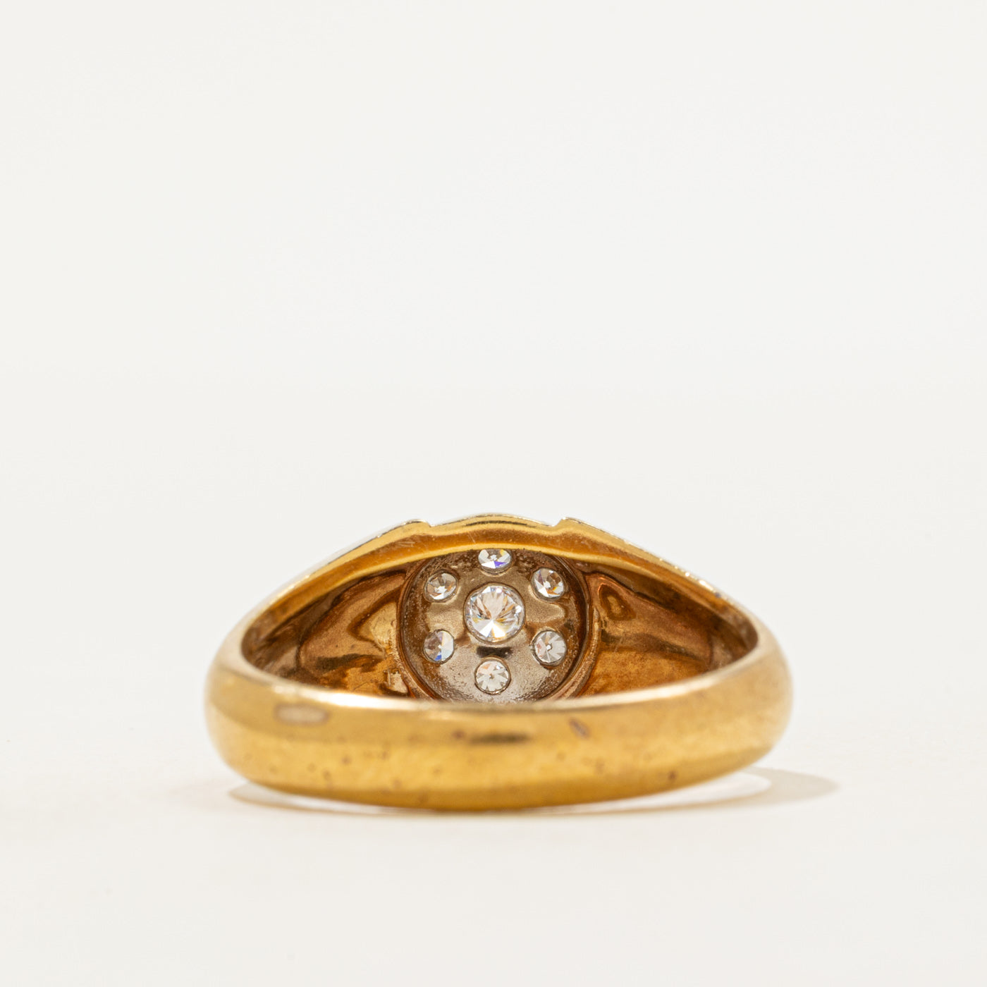 Flush Set Diamond Halo Dome Ring | SZ 10.25