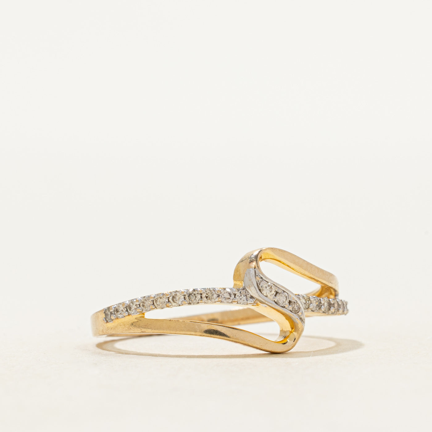 Yellow Gold Diamond Bypass Ring | SZ 6.25
