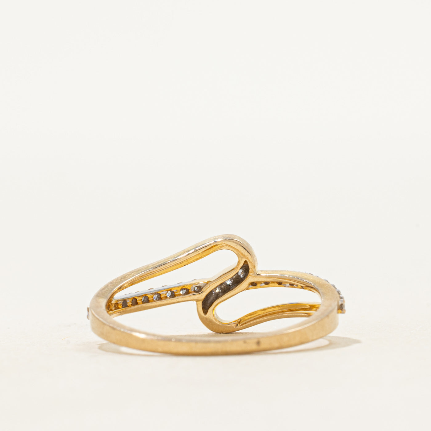 Yellow Gold Diamond Bypass Ring | SZ 6.25