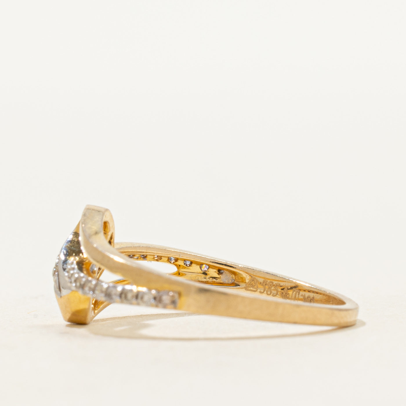Yellow Gold Diamond Bypass Ring | SZ 6.25