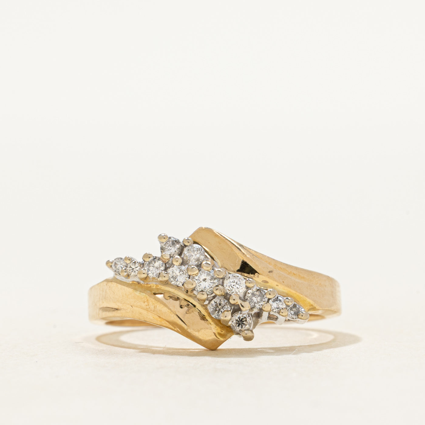 Diamond Waterfall Bypass Ring | SZ 5.75