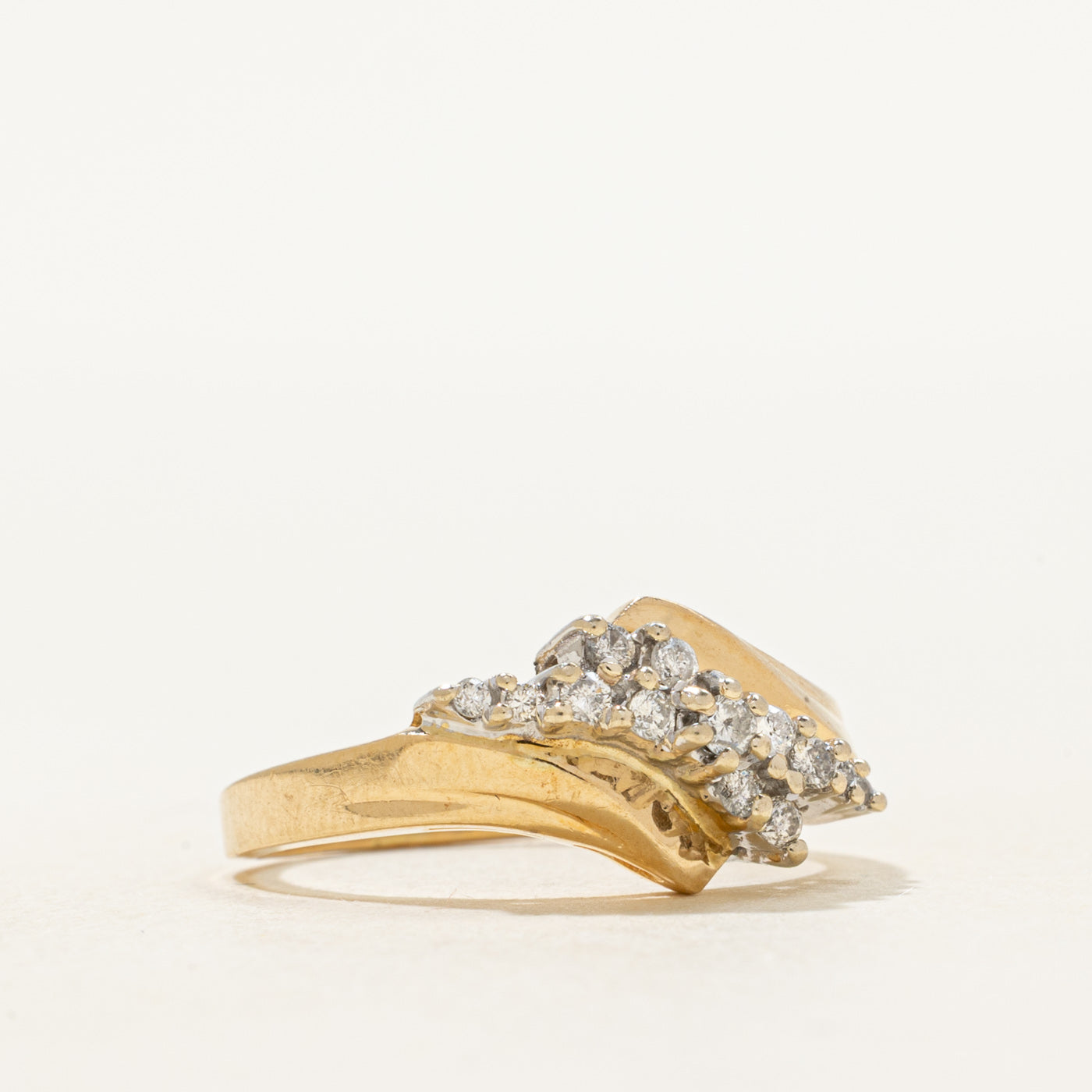 Diamond Waterfall Bypass Ring | SZ 5.75