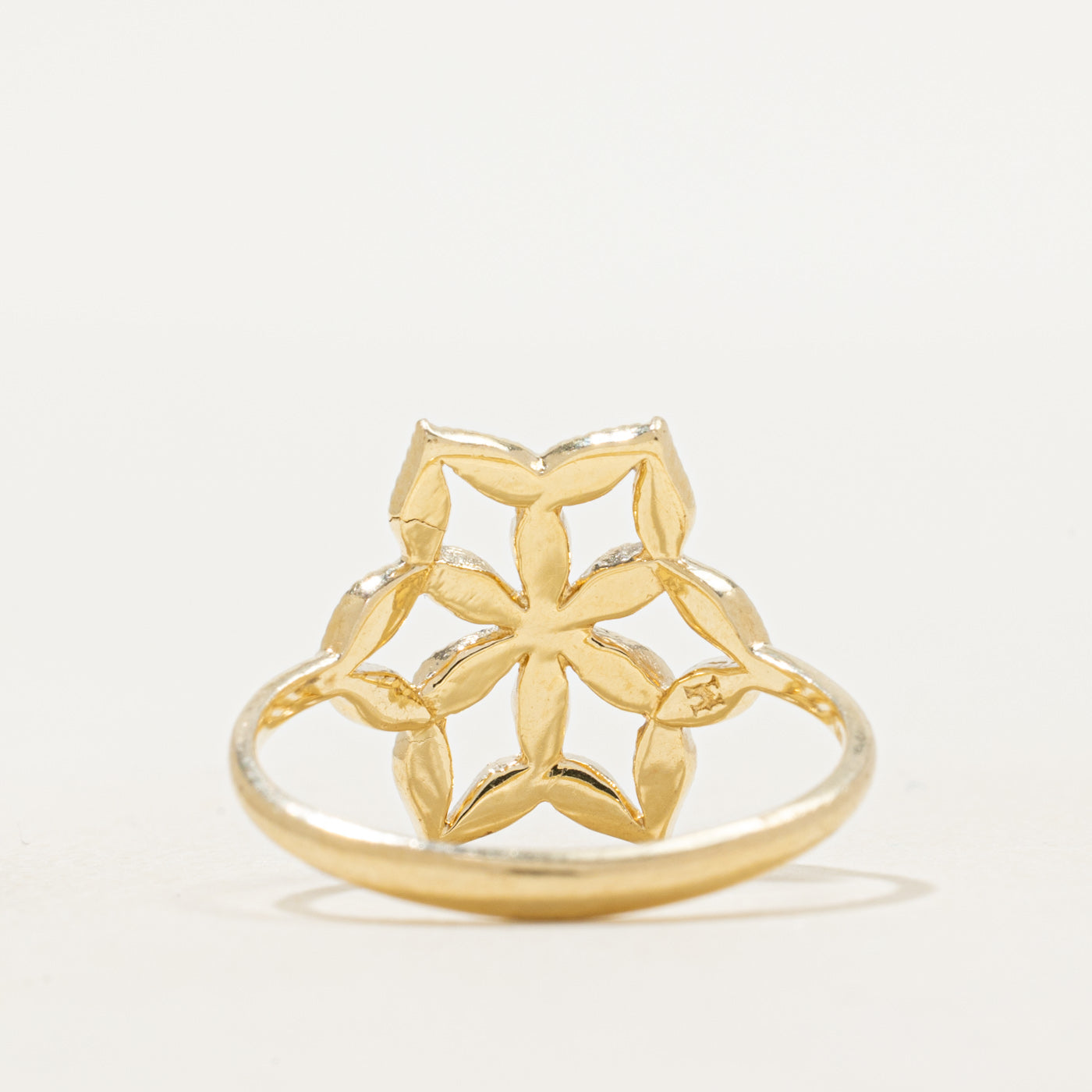 Diamond Openwork Floral Ring | SZ 7