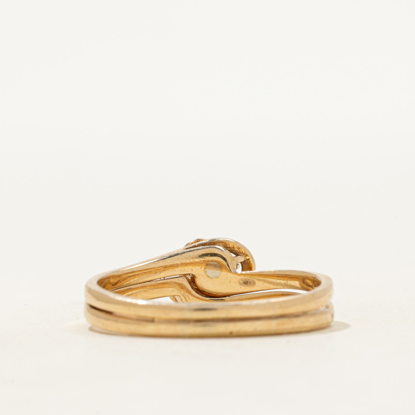Diamond Soldered Bypass Ring Set | SZ 8.5