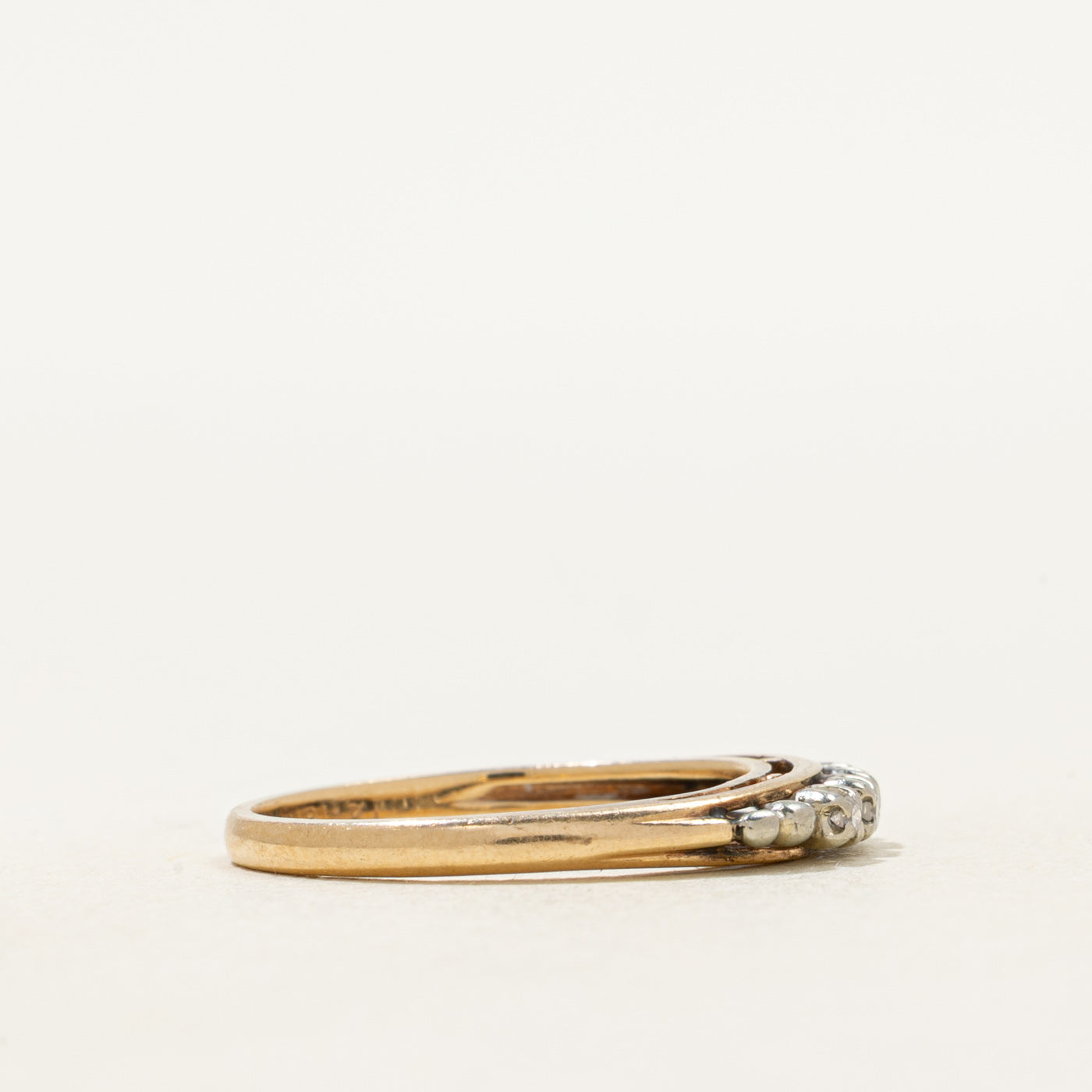 Two Tone Gold Four Stone Diamond Band | SZ 5.25