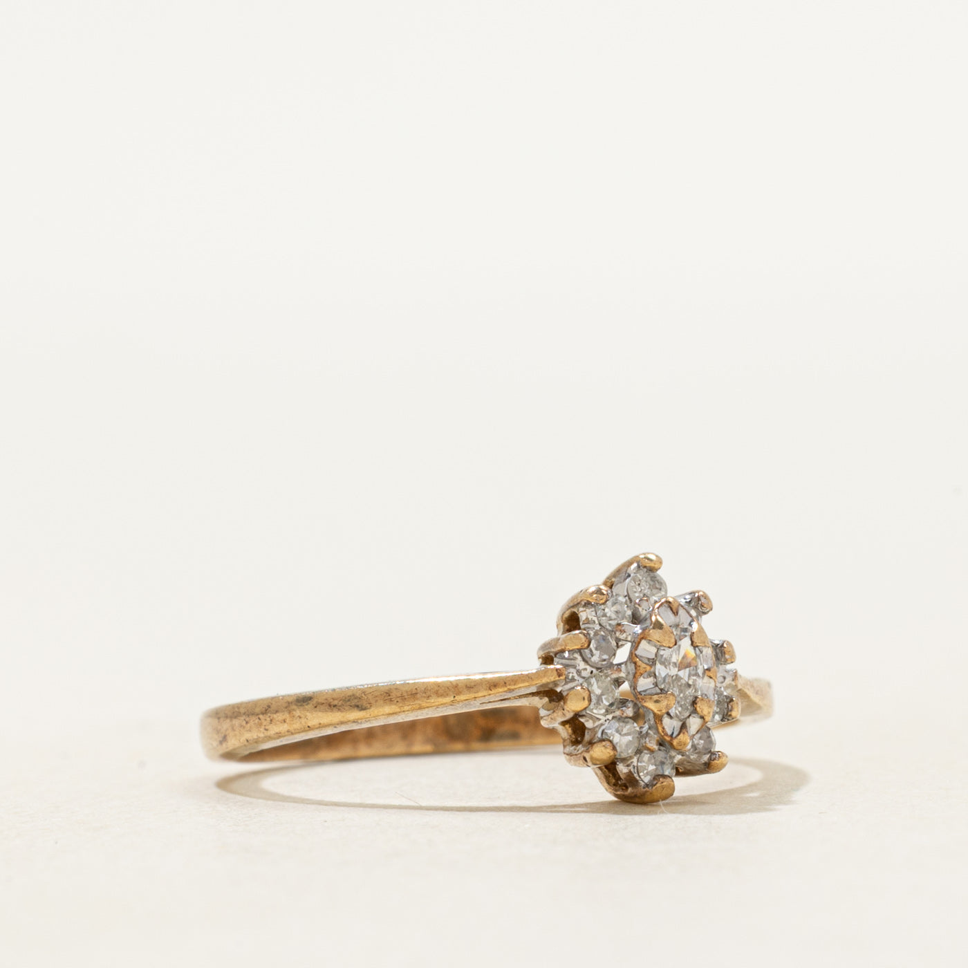 Marquise Cut Diamond Petal Halo Ring | SZ 5.75
