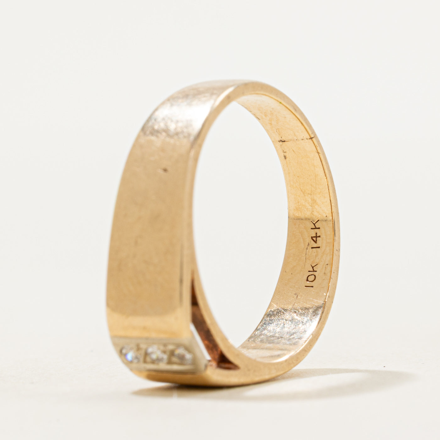 Three Stone Diamond Column Band | SZ 8.25