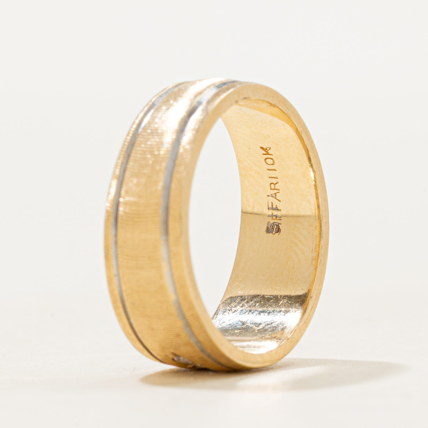 Three Stone Diamond Textured Band | SZ 4.75
