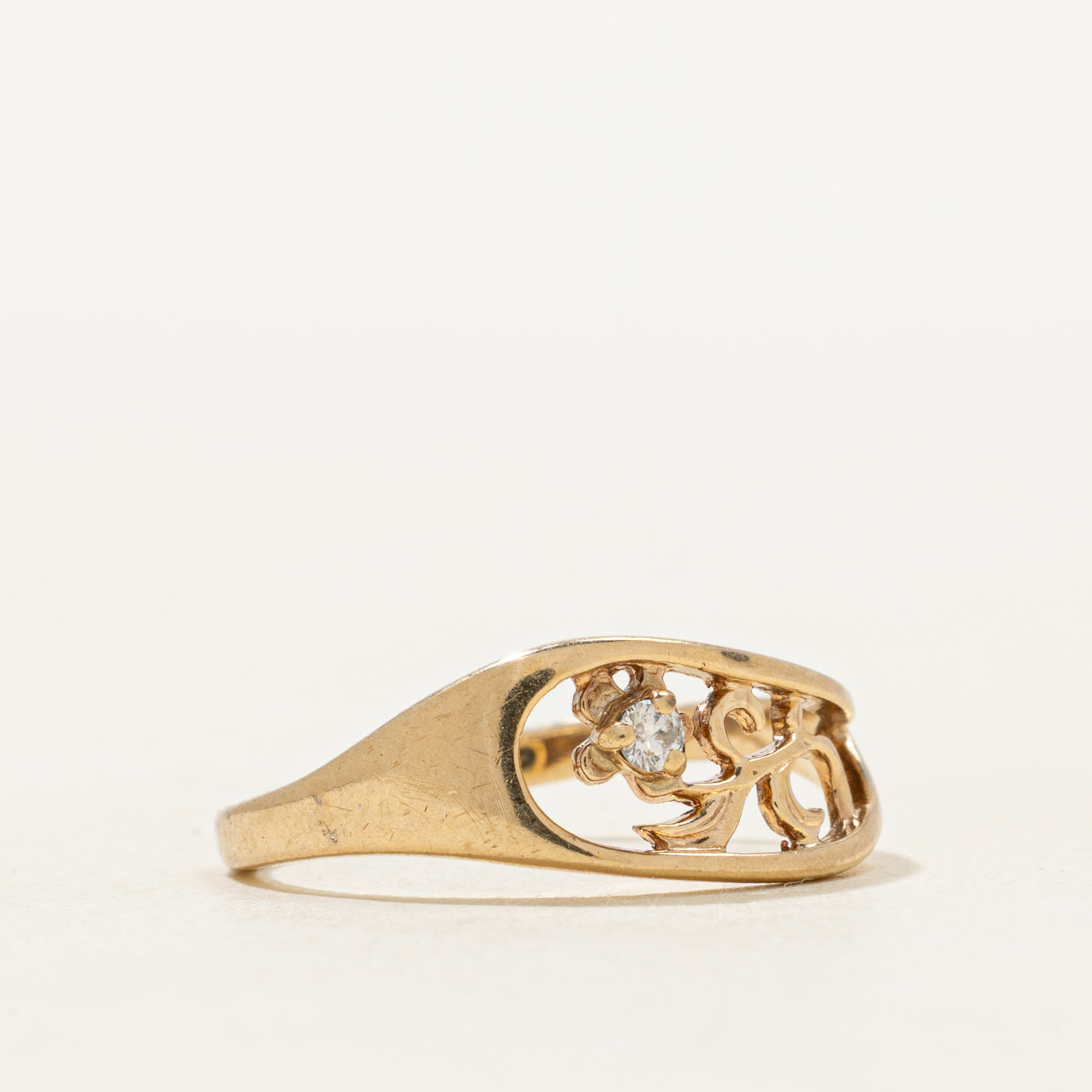 Diamond Floral Openwork Ring | SZ 5.75