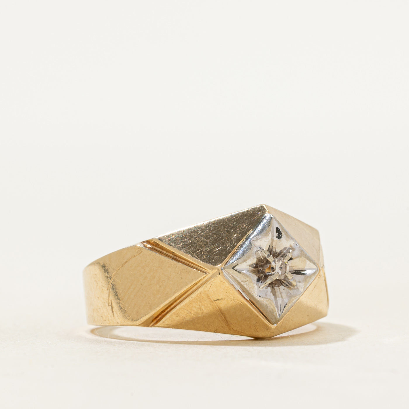 Two Tone Diamond Geometric Ring | SZ 8