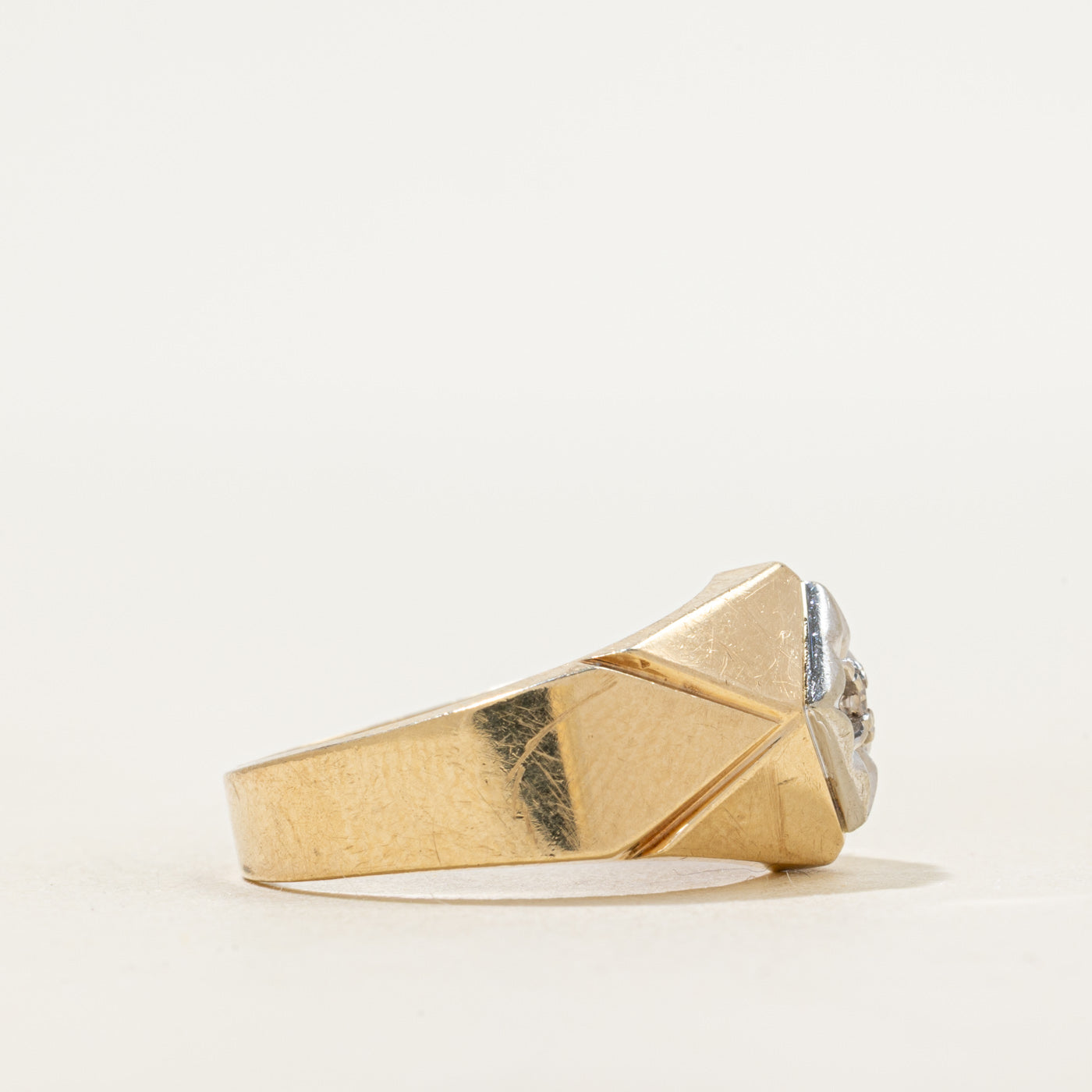 Two Tone Diamond Geometric Ring | SZ 8