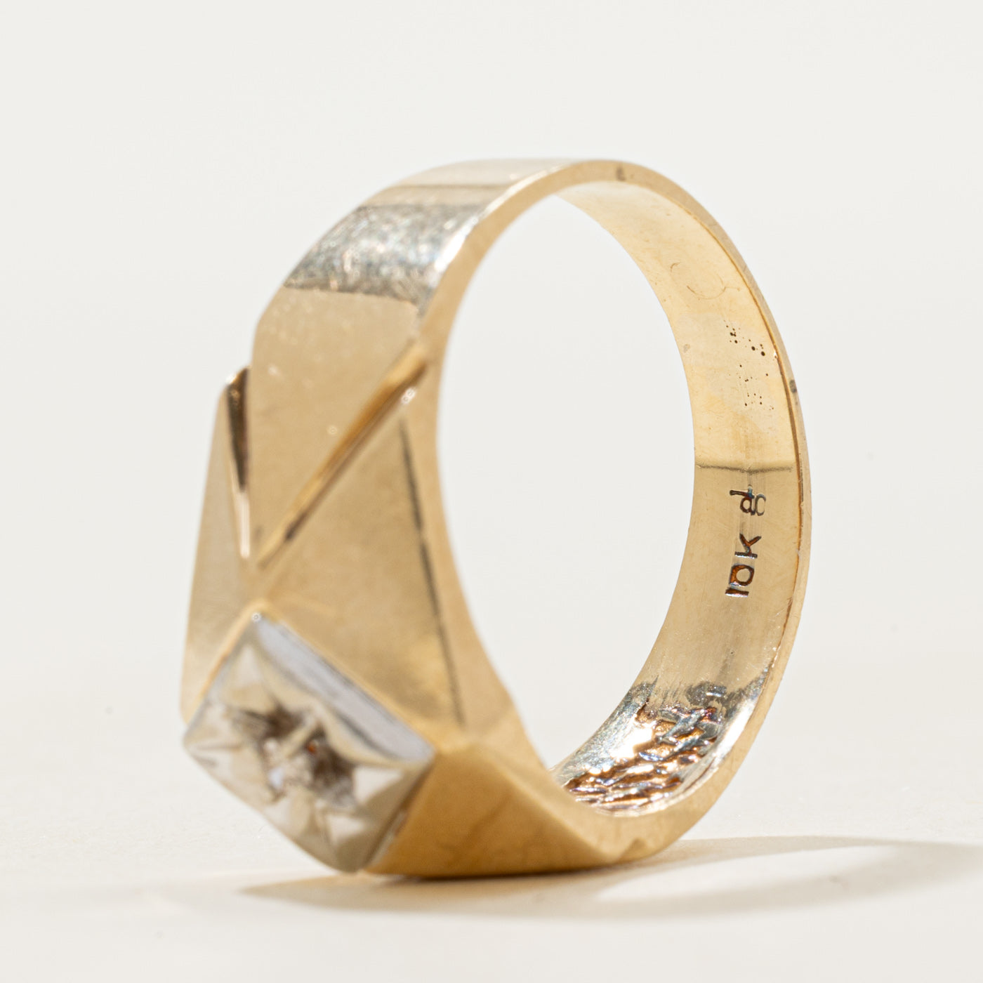 Two Tone Diamond Geometric Ring | SZ 8
