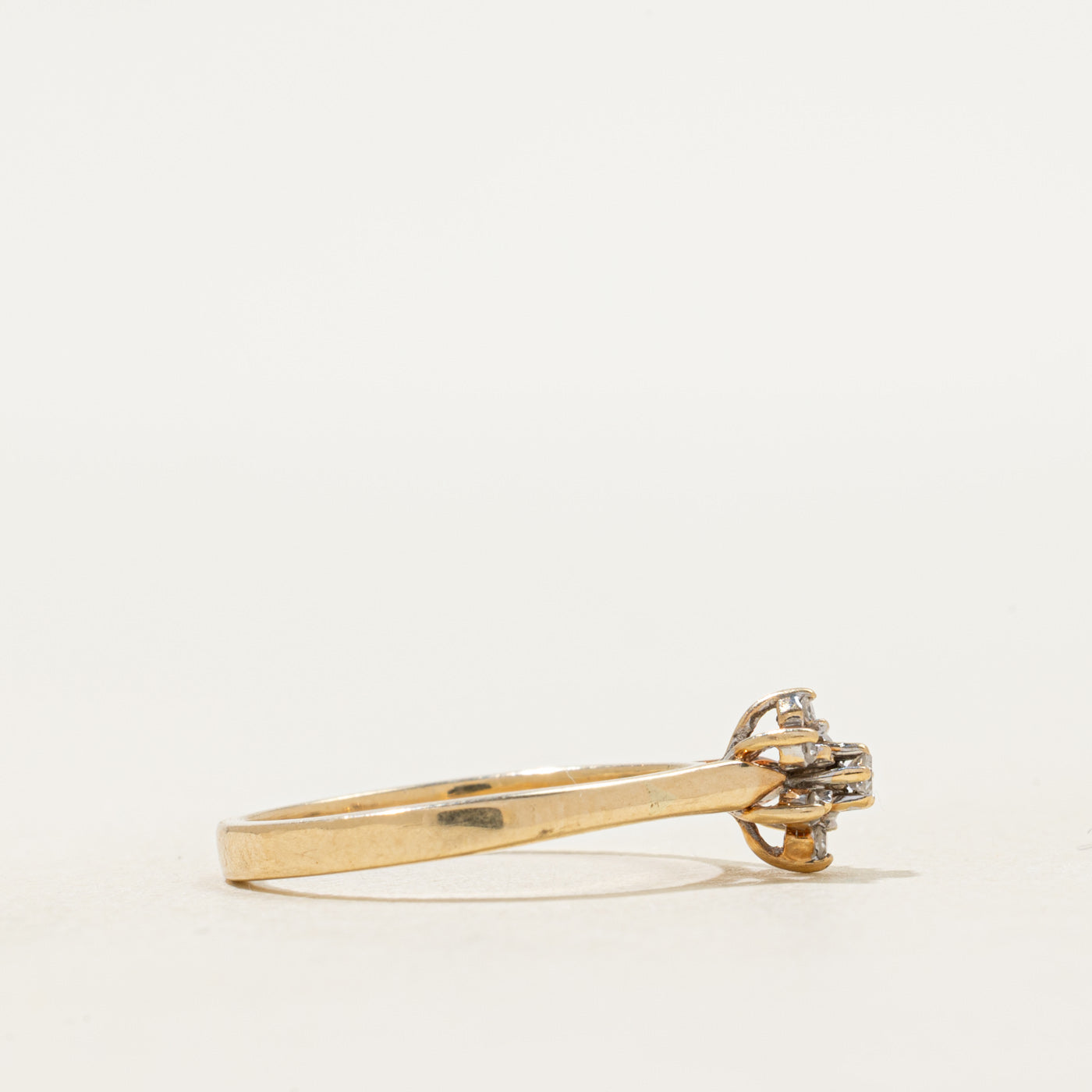 Yellow Gold Diamond Petal Ring | SZ 5
