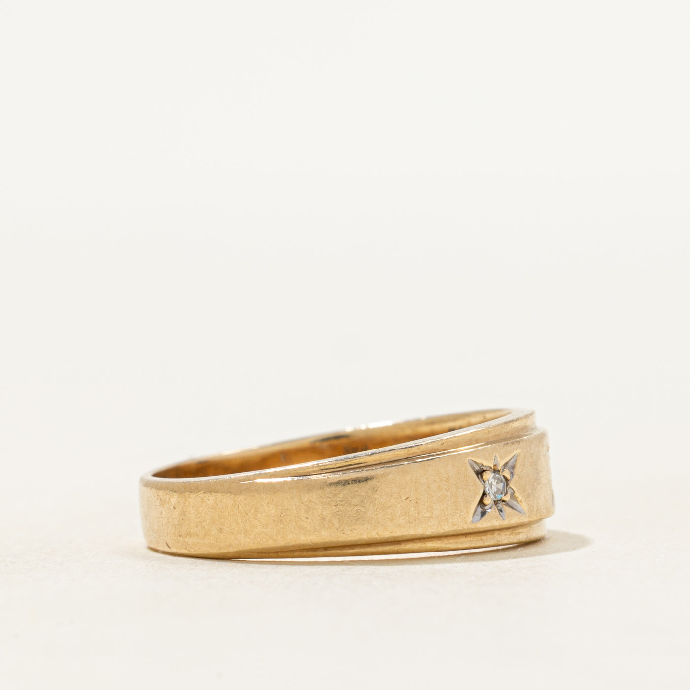 Star Set Three Stone Diamond Band | SZ 6.25