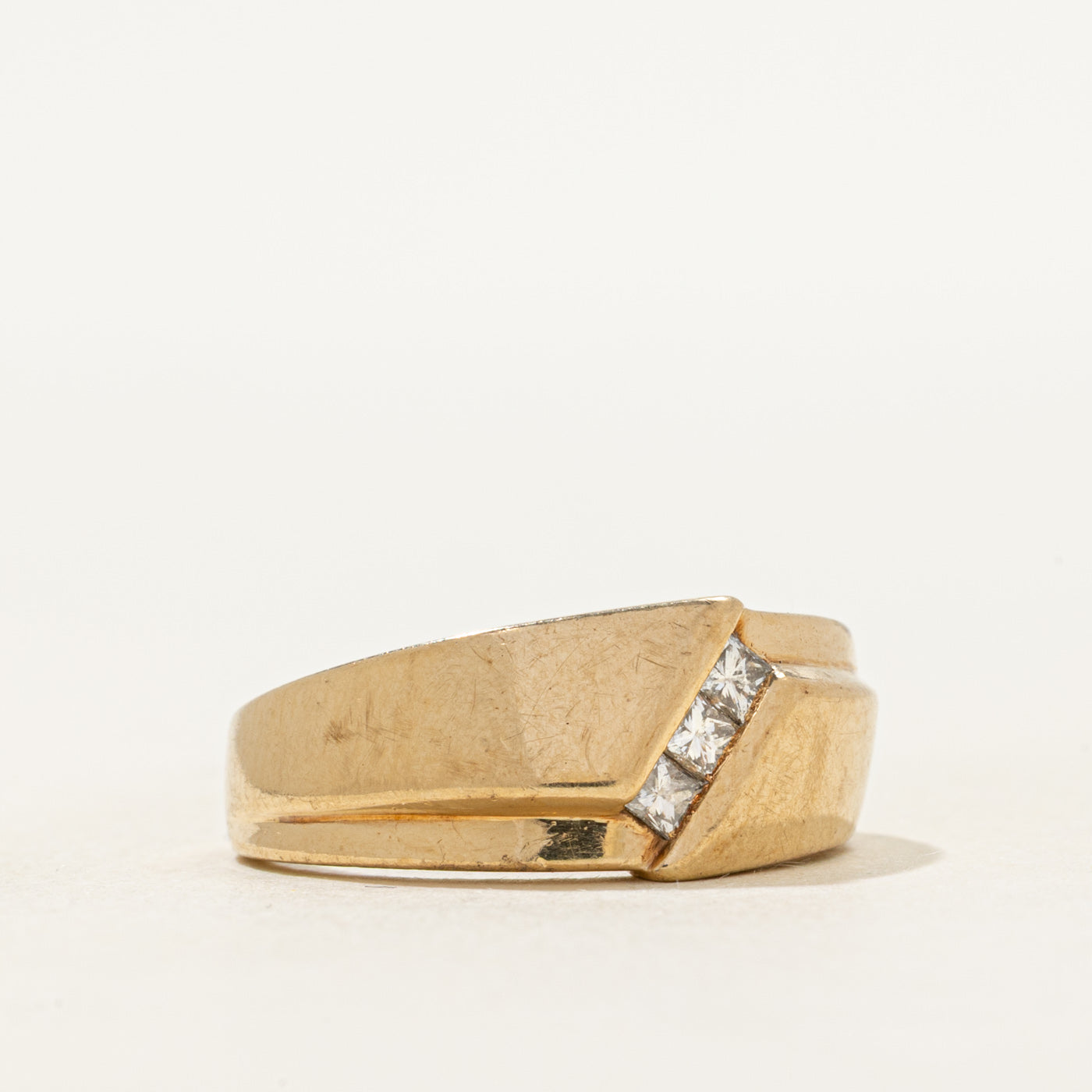 Three Stone Diagonal Princess Cut Diamond Band | SZ 6