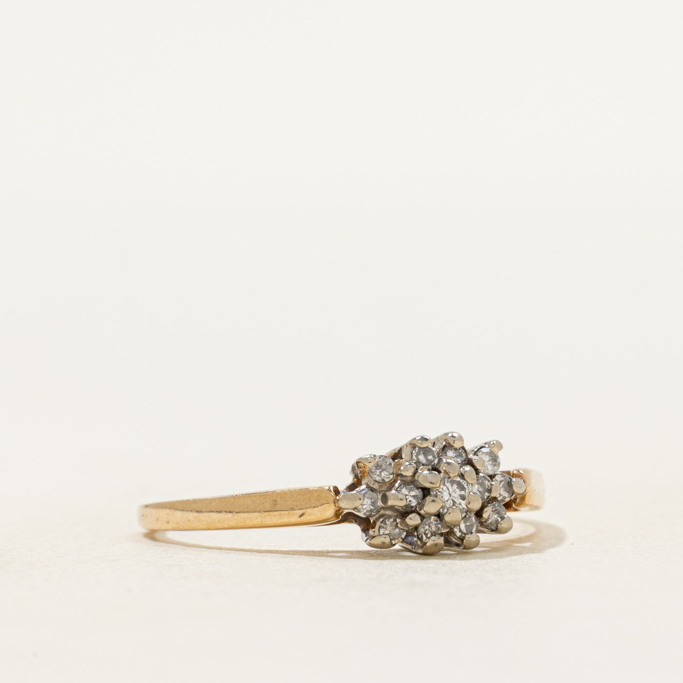 Yellow Gold Diamond Cluster Ring | SZ 6.5