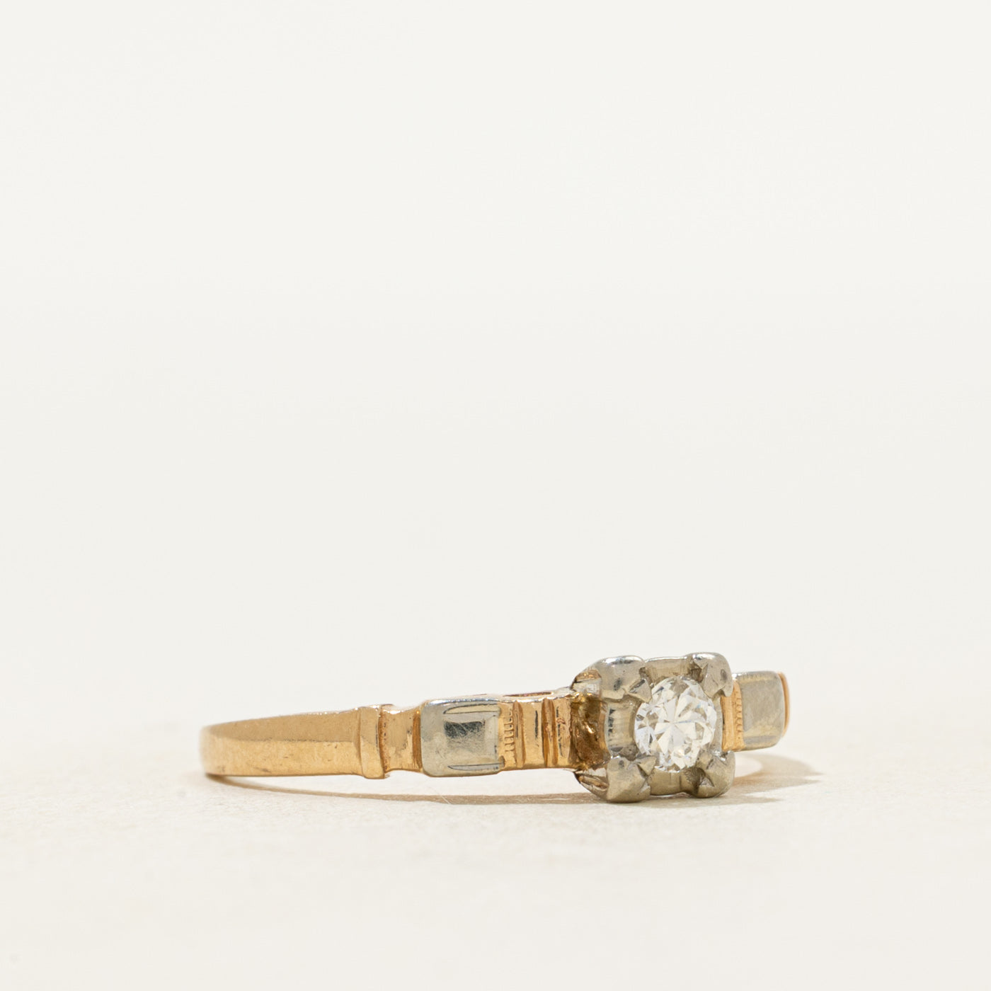 Two Tone Illusion Set Diamond Ring | SZ 7