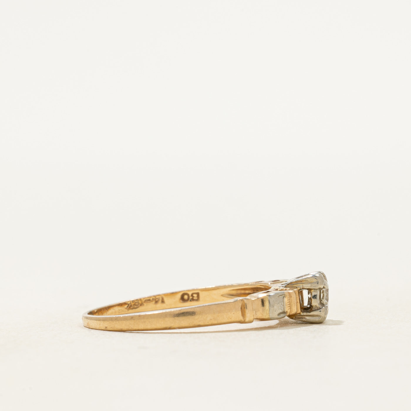 Two Tone Illusion Set Diamond Ring | SZ 7
