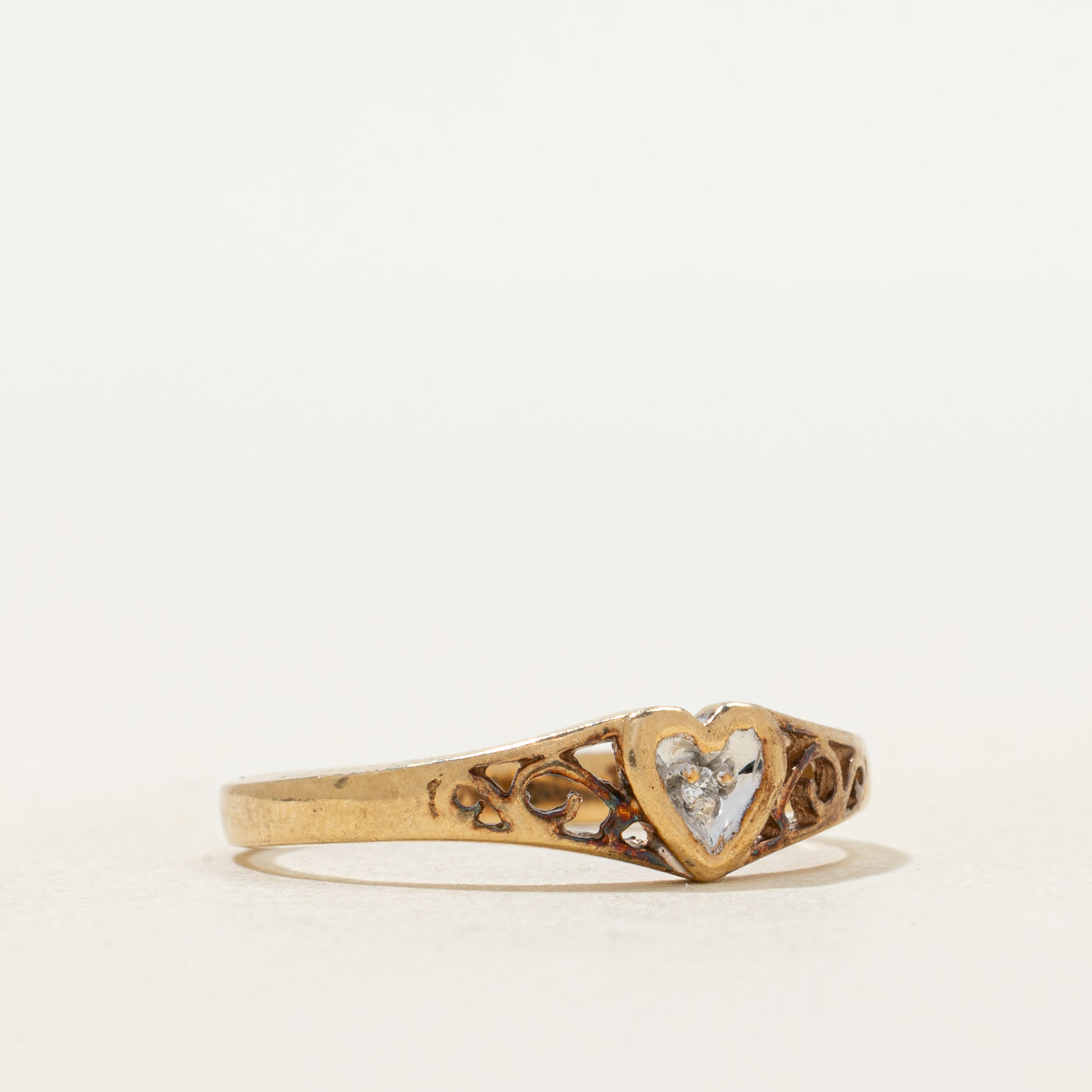 Diamond Scrollwork Heart Ring | SZ 6.25