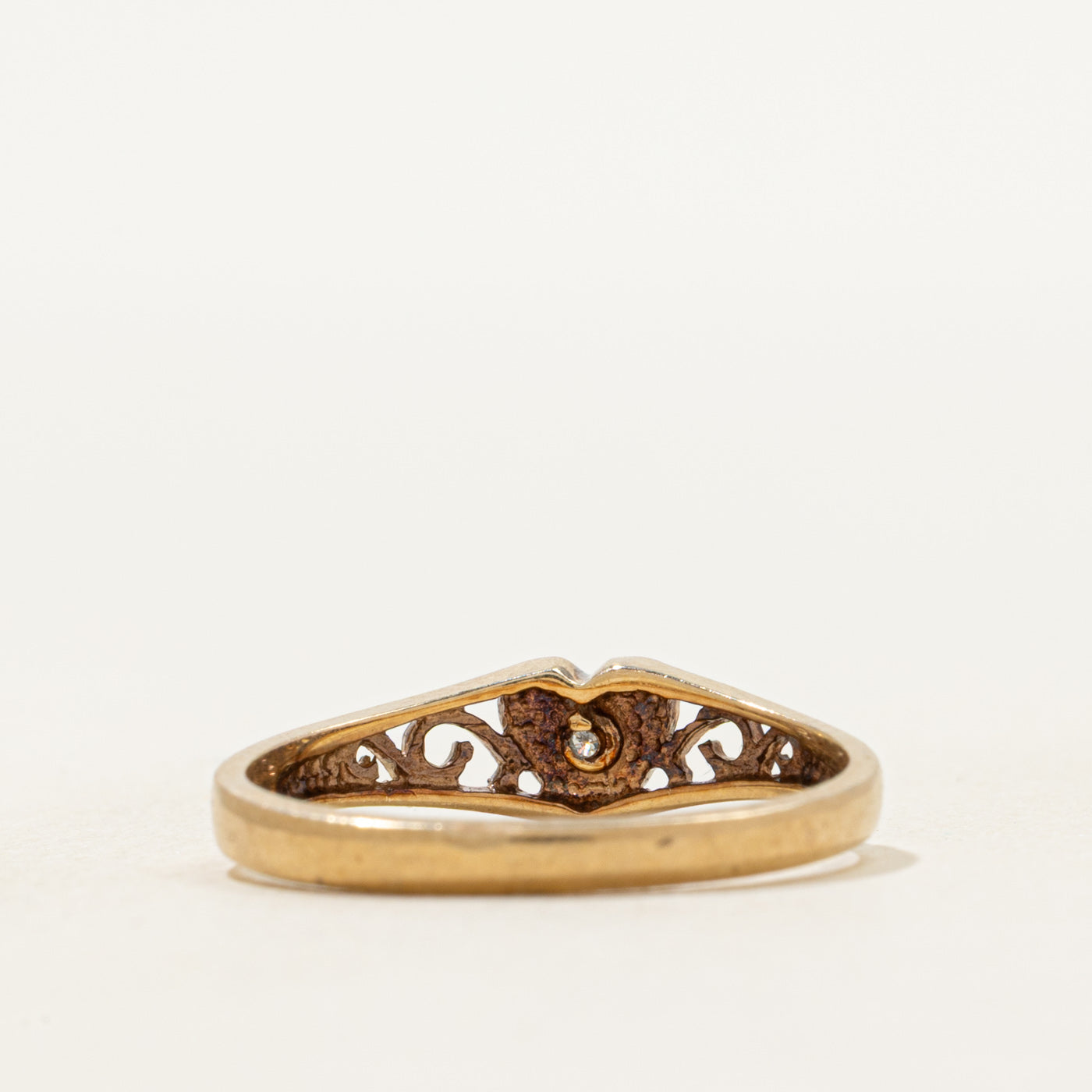 Diamond Scrollwork Heart Ring | SZ 6.25