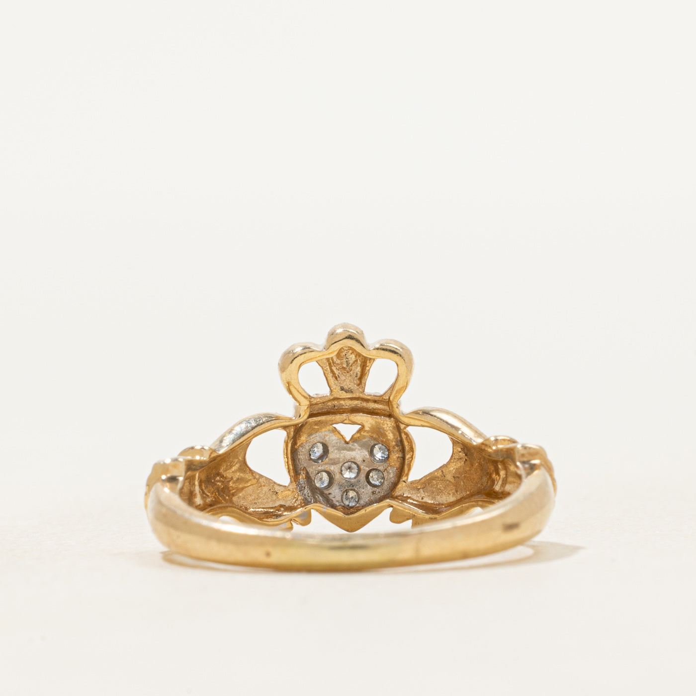 Diamond Cluster Claddagh Ring | SZ 5.25
