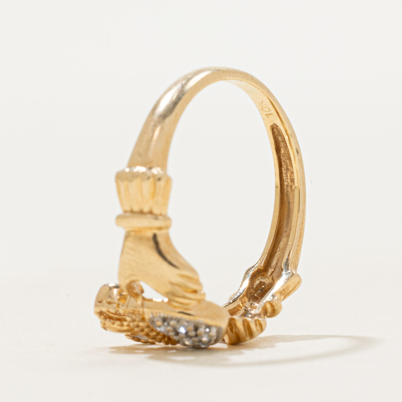 Diamond Cluster Claddagh Ring | SZ 5.25