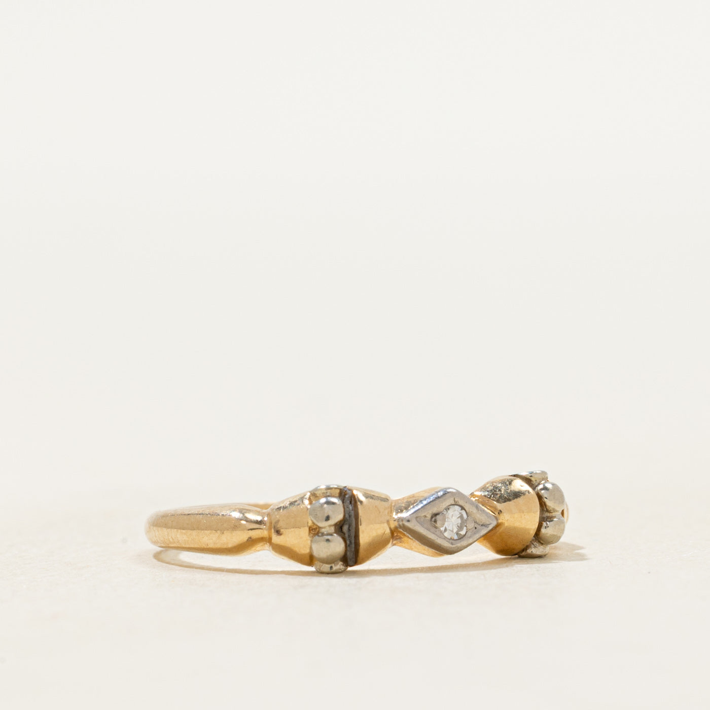 Two Tone Diamond Textured Ring | SZ 5