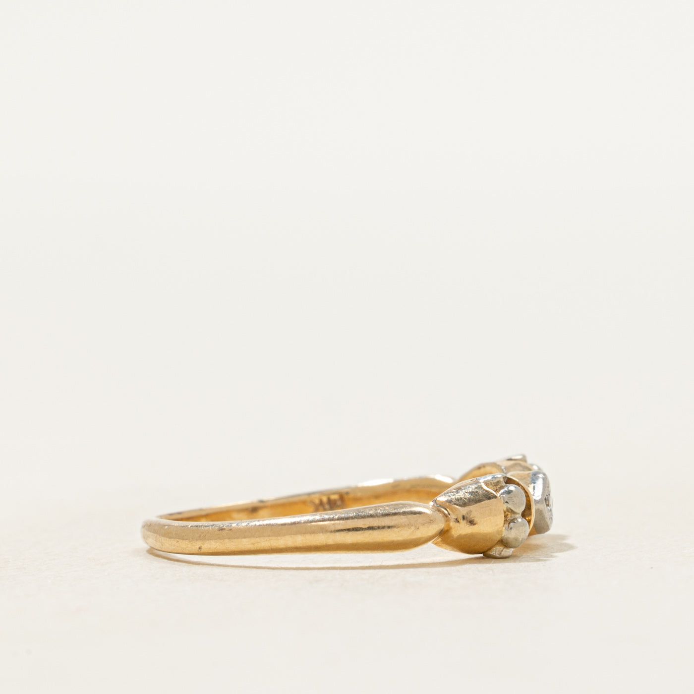 Two Tone Diamond Textured Ring | SZ 5