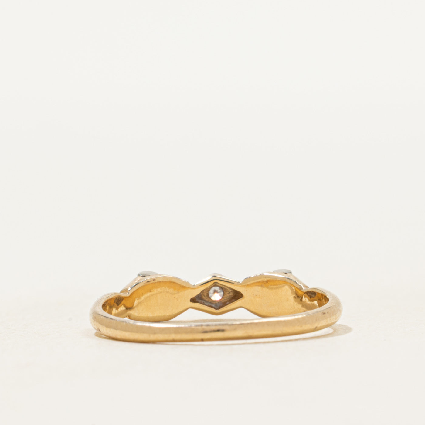 Two Tone Diamond Textured Ring | SZ 5