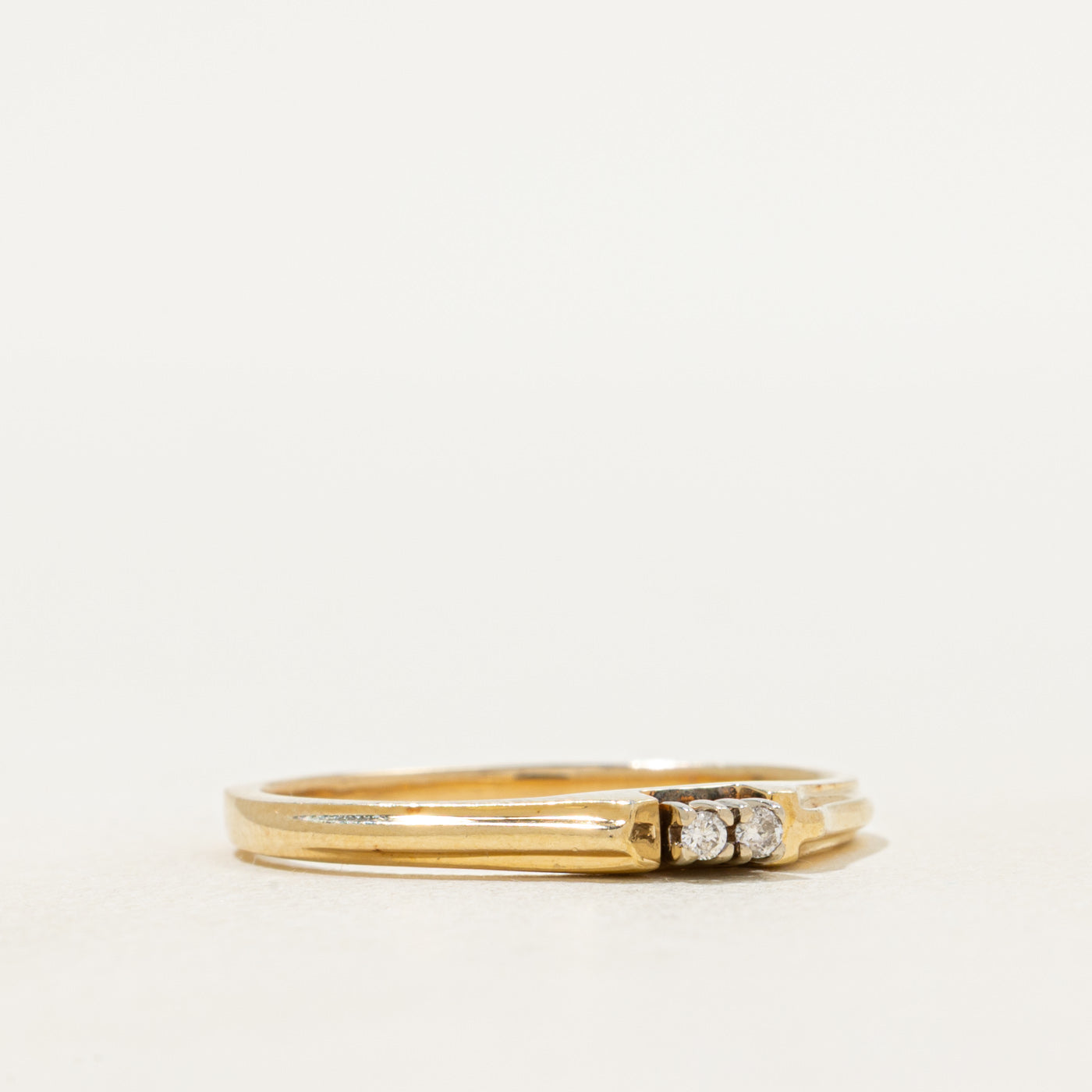 Two Stone Diamond Grooved Ring | SZ 8