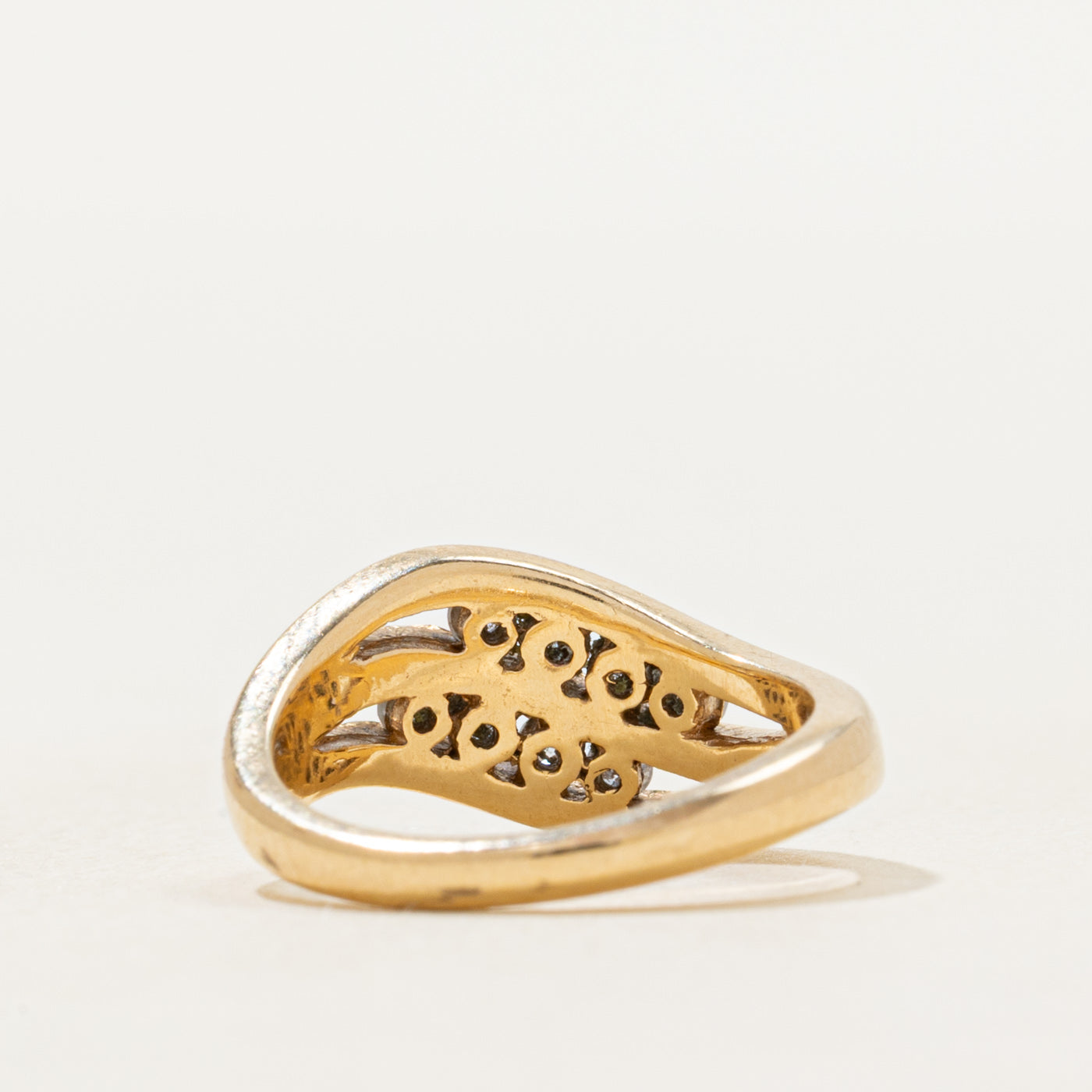 Channel Set Diamond Wave Ring | SZ 2