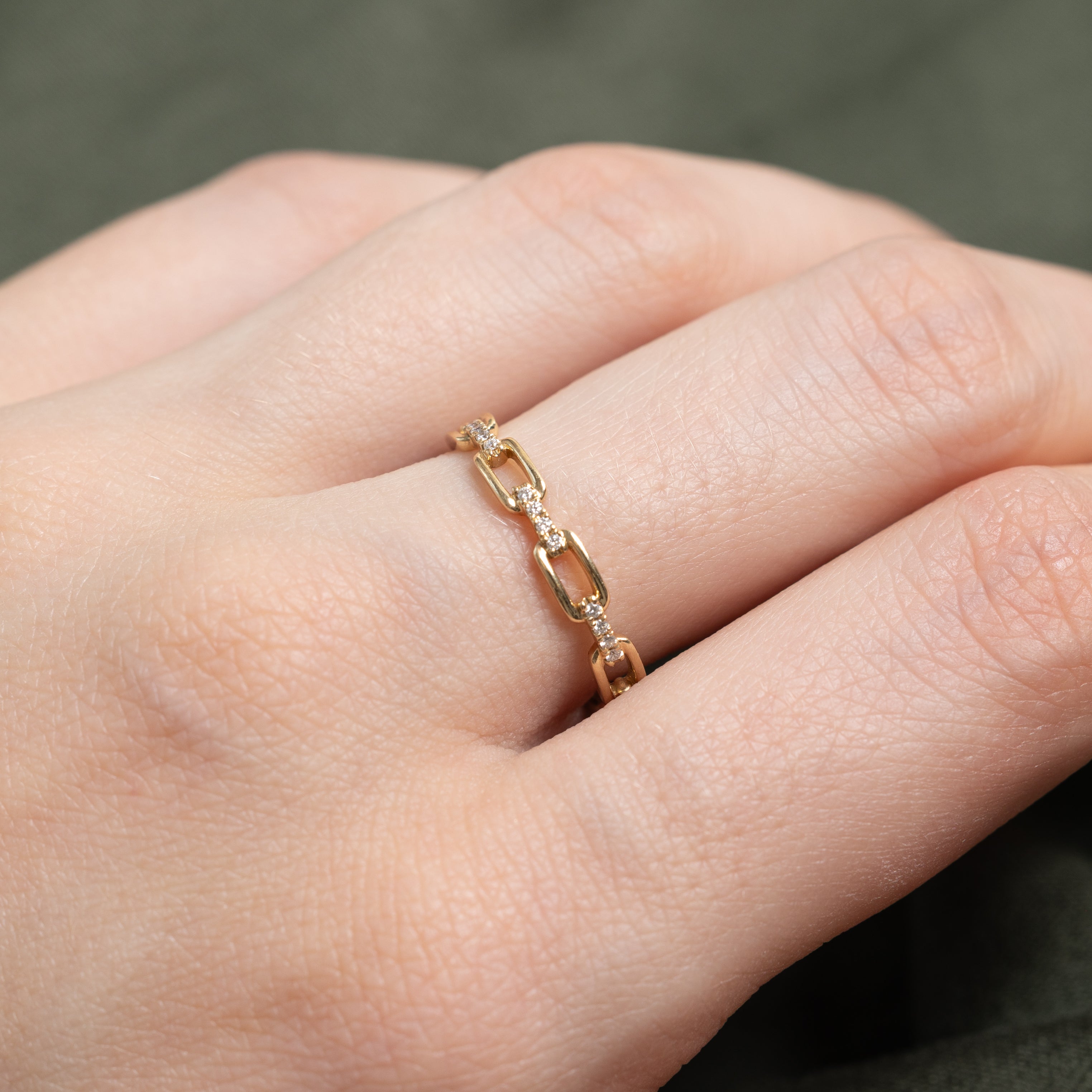 Diamond Rectangle Link Chain Ring | SZ 7