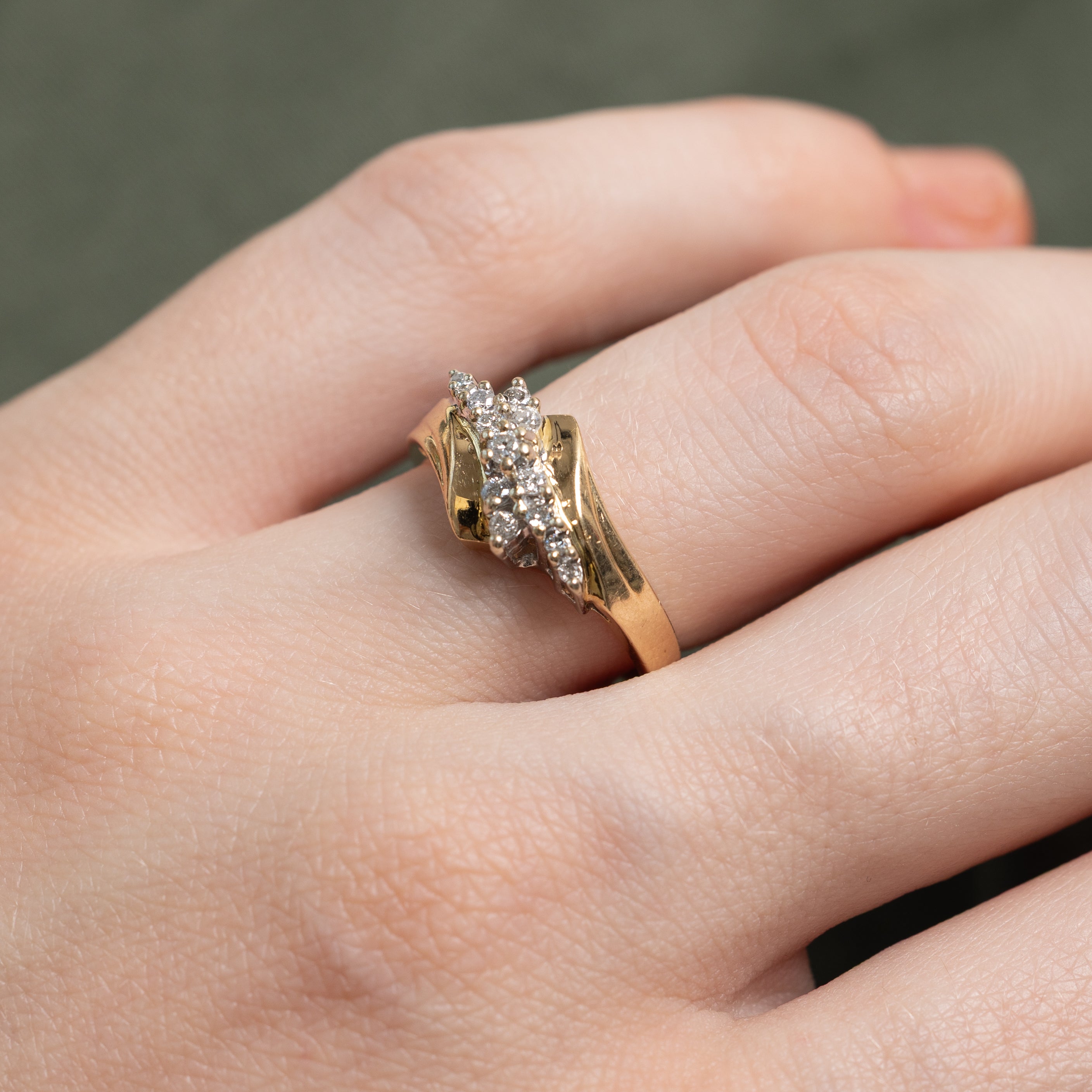 Diamond Waterfall Bypass Ring | SZ 5.75